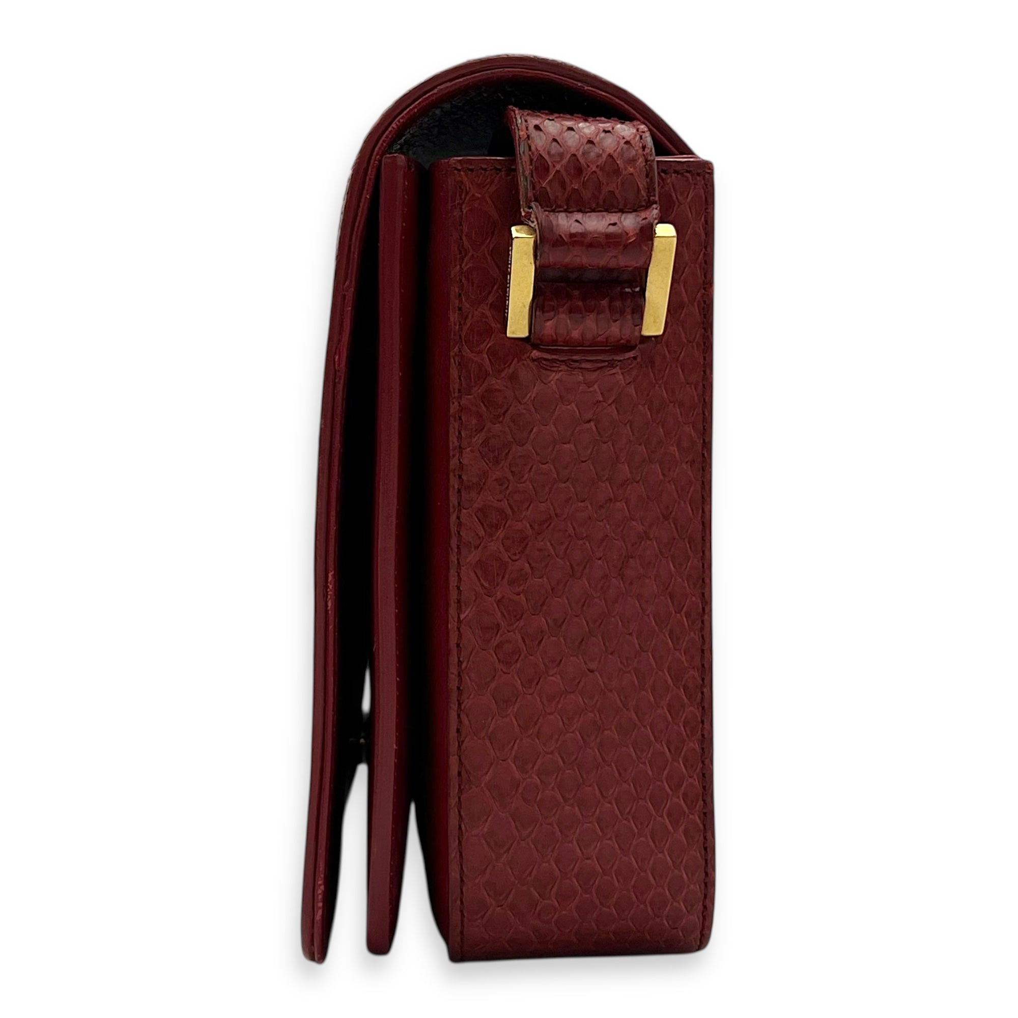 Monogram Universite Crossbody Bag Red in Python Leather, Gold hardware - Image 5