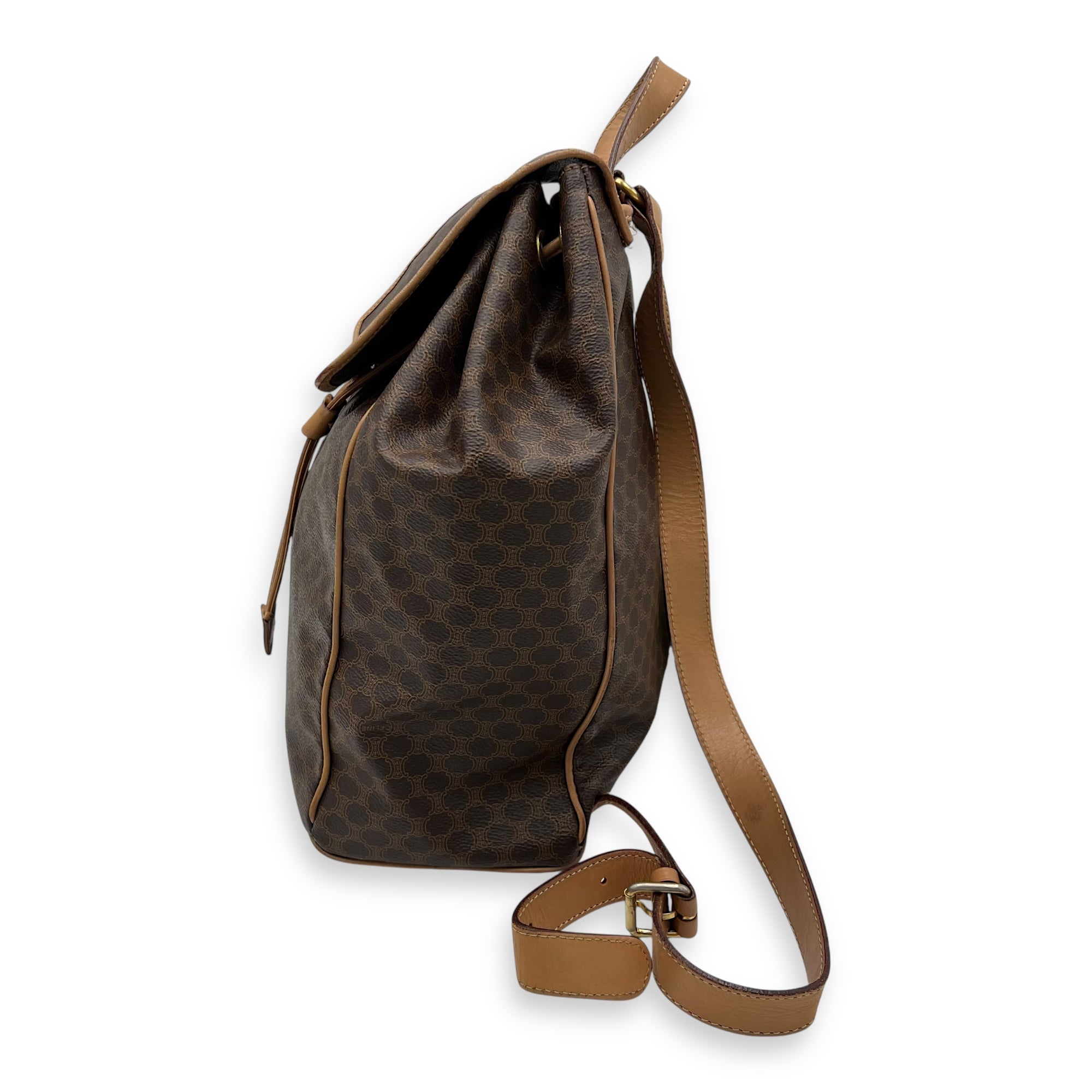 Macadam Backpack Brown in Coated Canvas, Gold hardware - Image 5