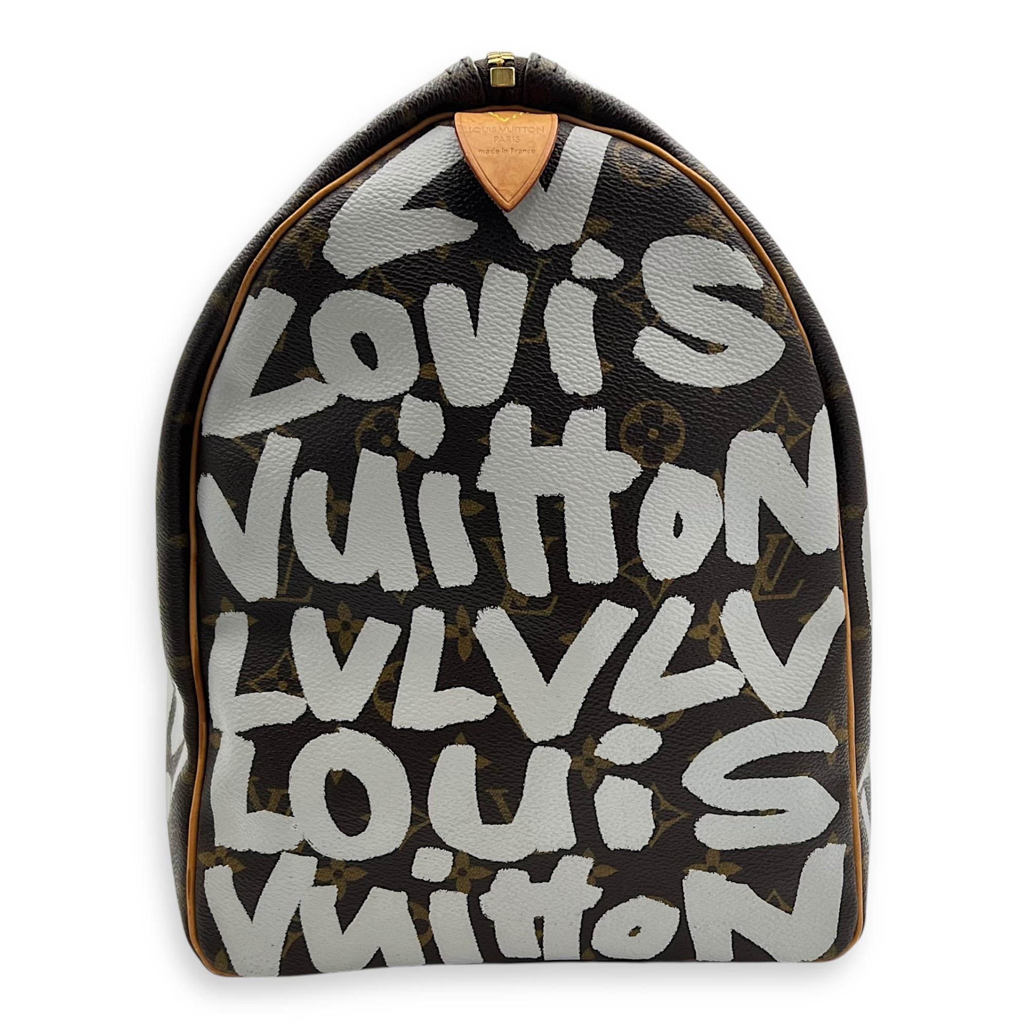 Stephen Sprouse Keepall 50 Brown Duffle Bag in Coated Canvas, Gold hardware - Image 5