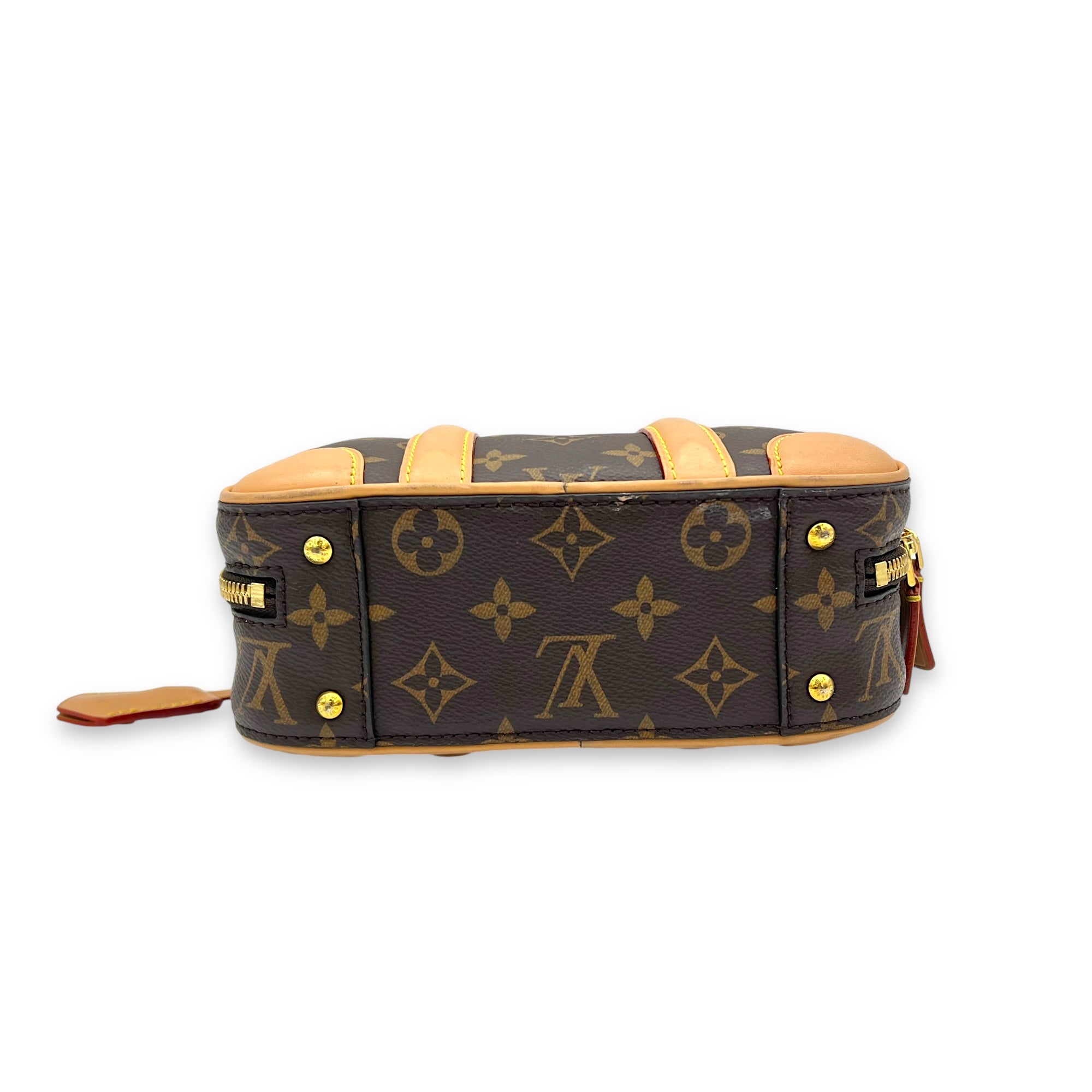 Valisette Top Handle Bag Brown in Monogram Coated Canvas, Gold hardware - Image 6