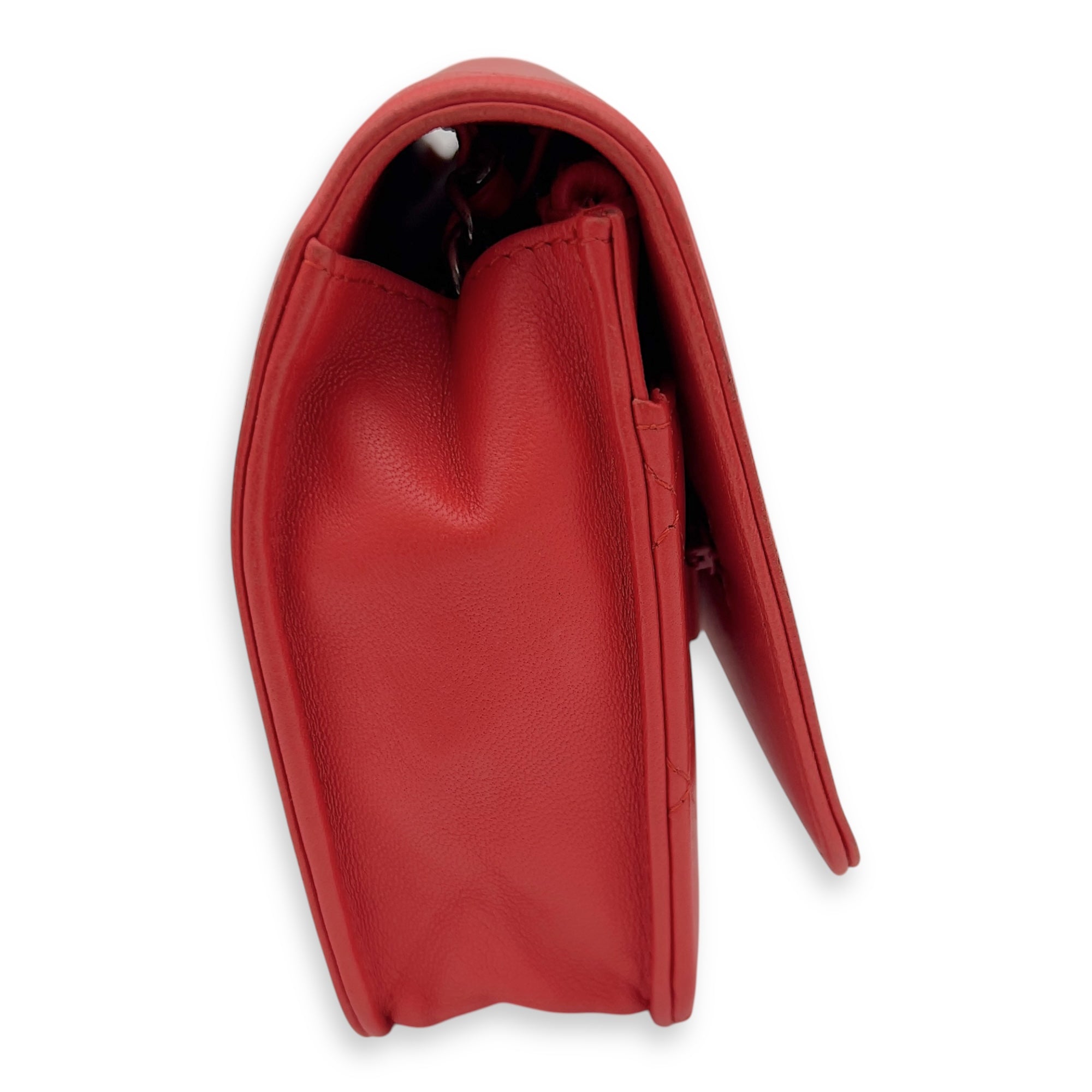 Boy Wallet On Chain Red in Calfskin, Ruthenium hardware - Image 5