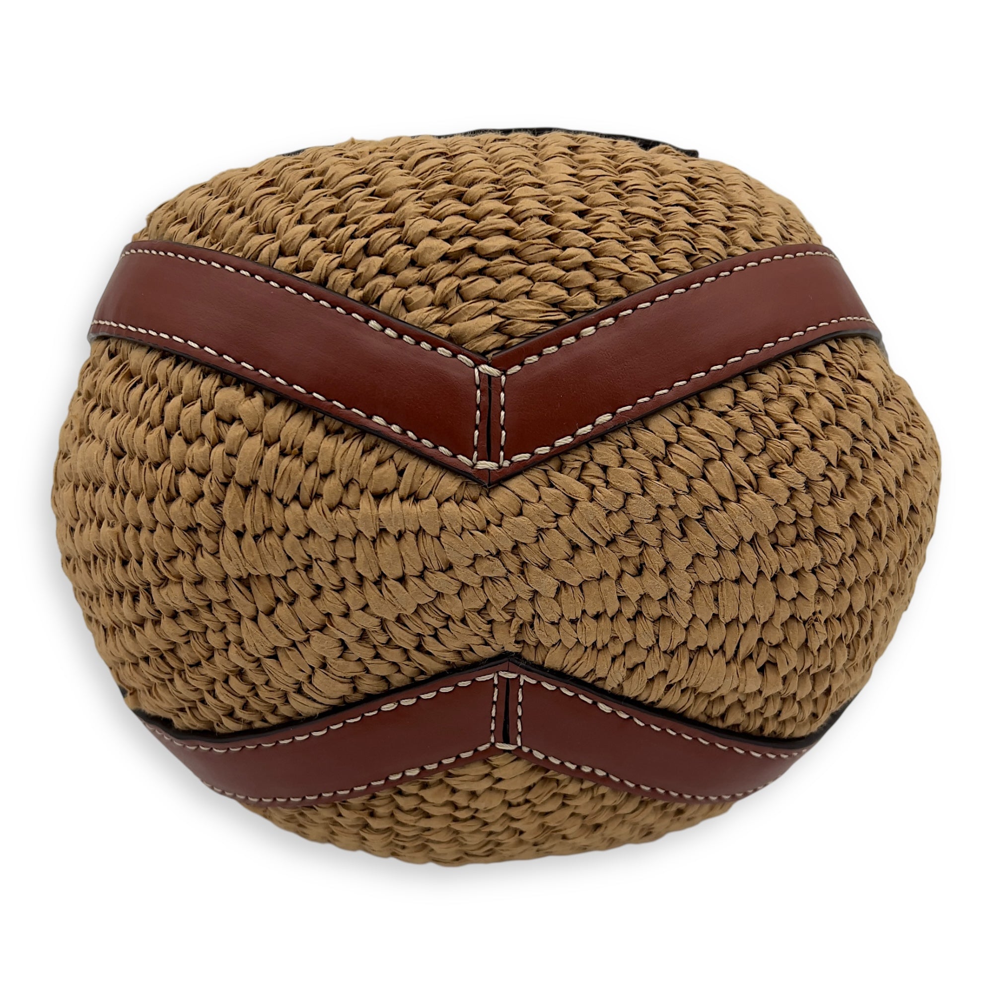 x Mifuko Crossbody Bag Brown in Raffia, Diamond hardware - Image 8