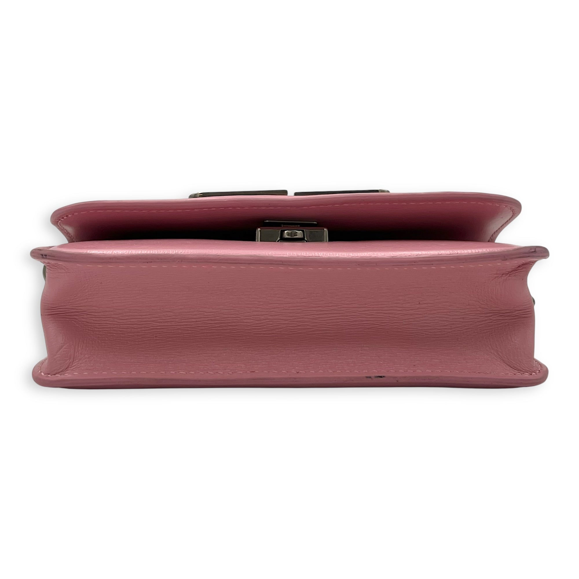 Gossip Pink Wallet On Chain in Calfskin, Silver hardware - Image 6