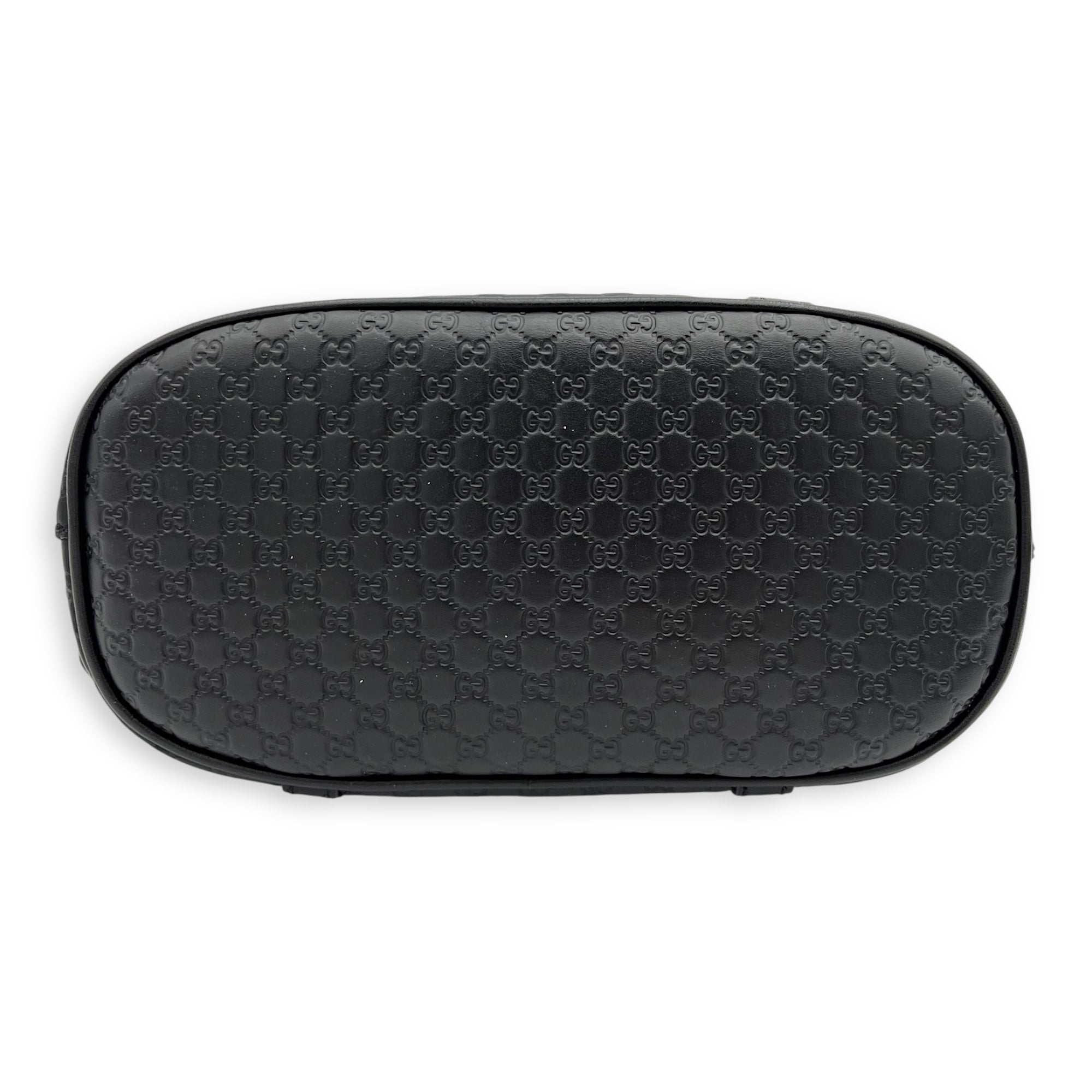 Micro gg Top Handle Bag Small Black in Calfskin, Gold hardware - Image 6