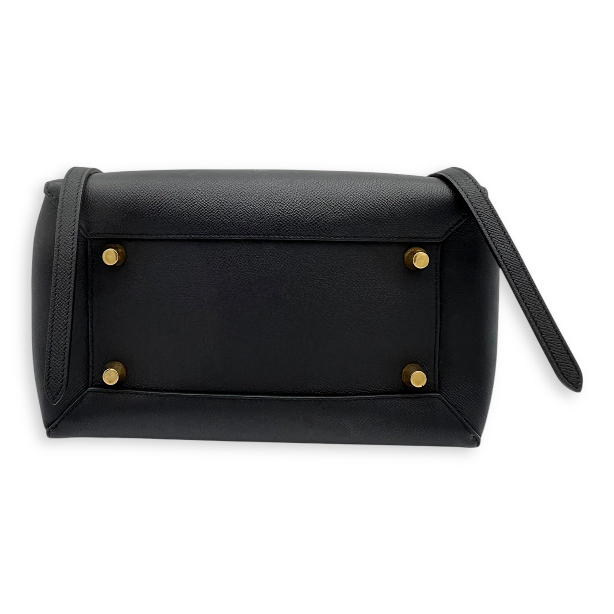 Belt bag Top Handle Bag Mini Black in Calfskin, Gold hardware - Image 6