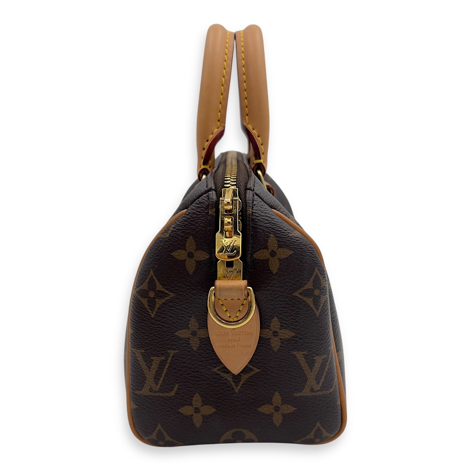 Speedy Bandouliere Top Handle Bag 20 Brown in Monogram Coated Canvas, Gold hardware - Image 5