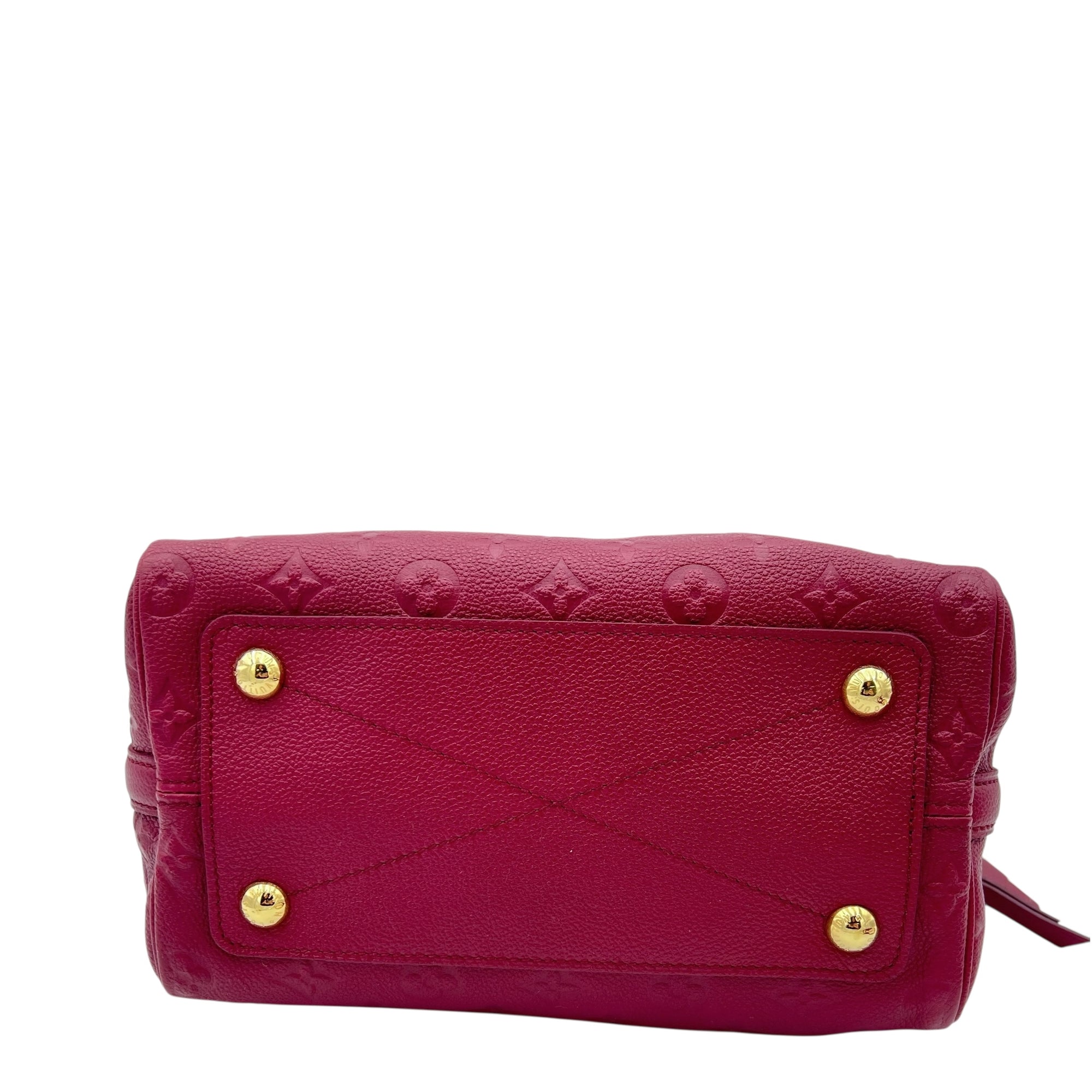 Speedy Bandouliere Top Handle Bag Red in Monogram Empreinte Leather, Gold hardware - Image 6