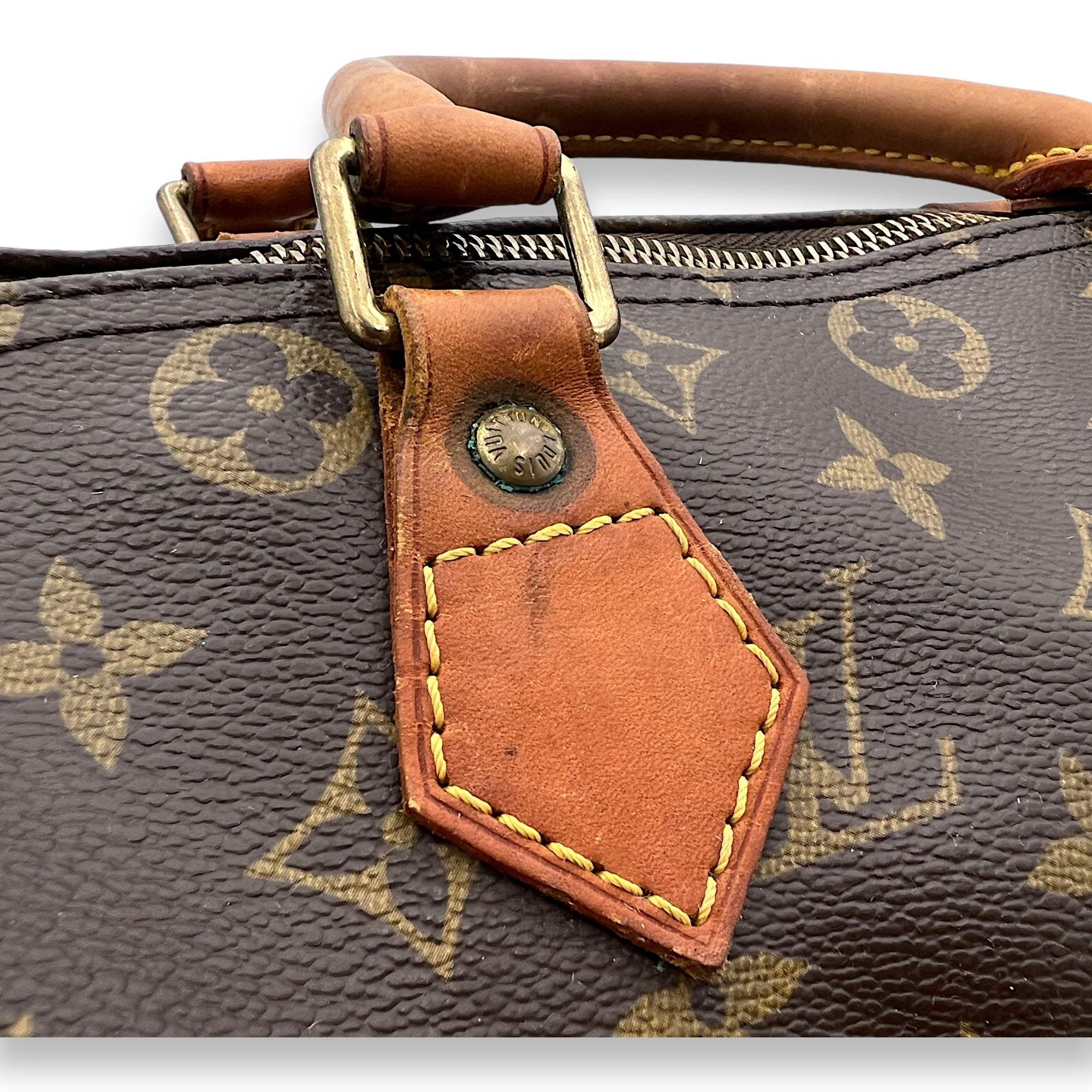 Speedy Top Handle Bag 30 Brown in Monogram Coated Canvas, Gold hardware - Image 7