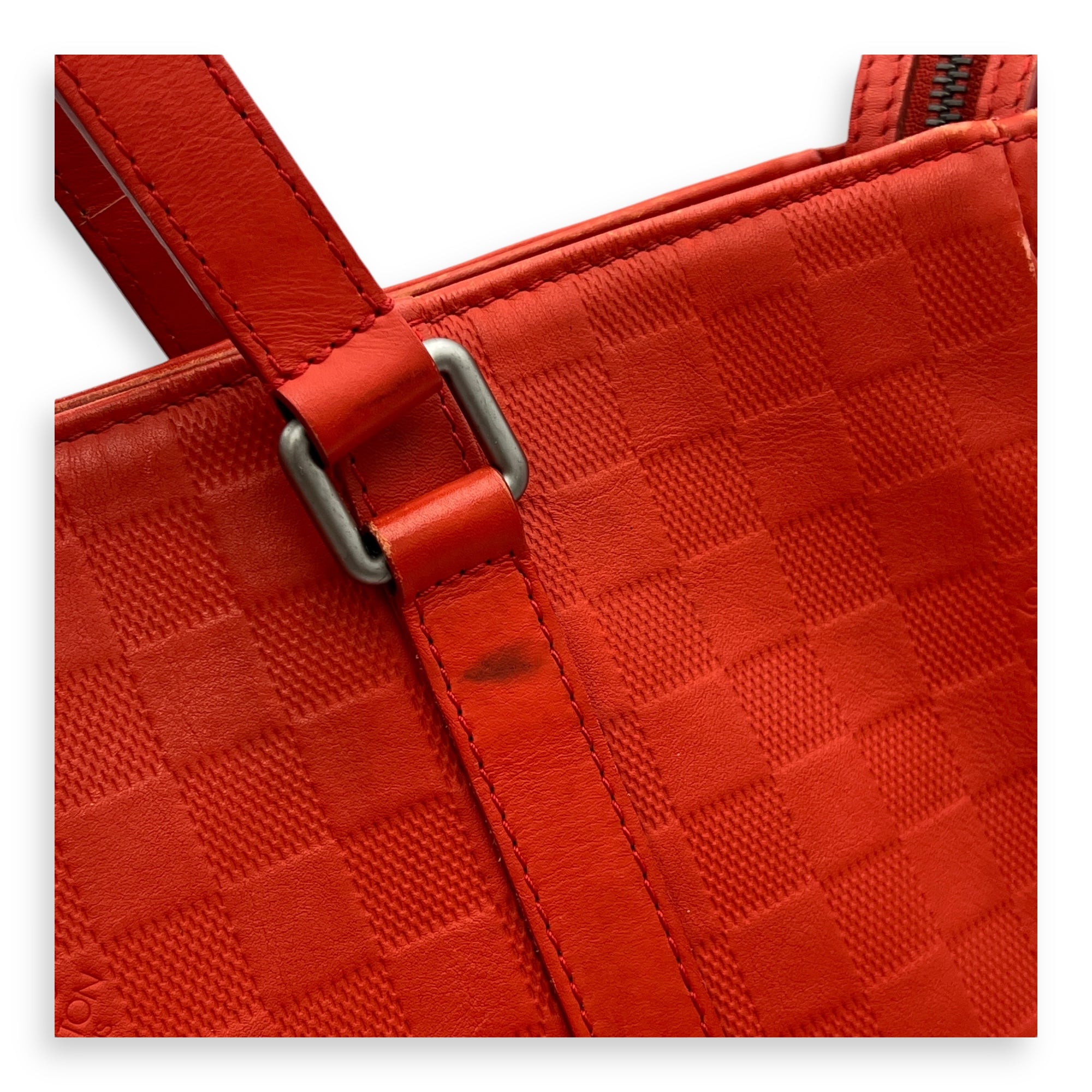 Tadao Top Handle Bag Red in Calfskin, Silver hardware - Image 7