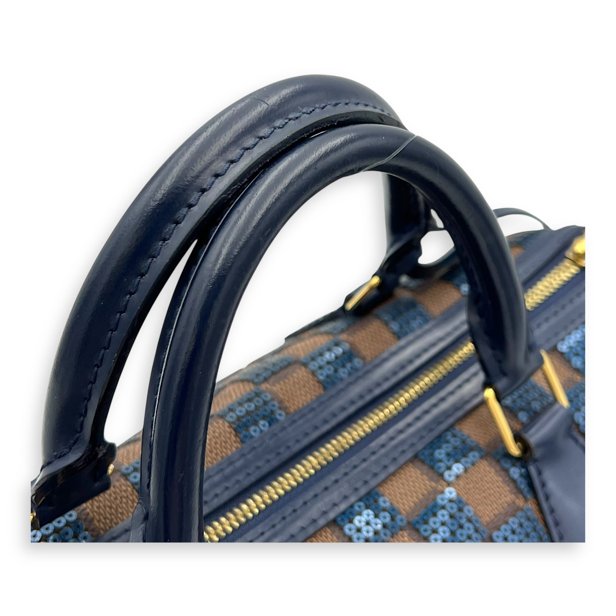 Limited Edition Speedy 30 Brown Top Handle Bag in Damier Paillettes, Gold hardware - Image 7