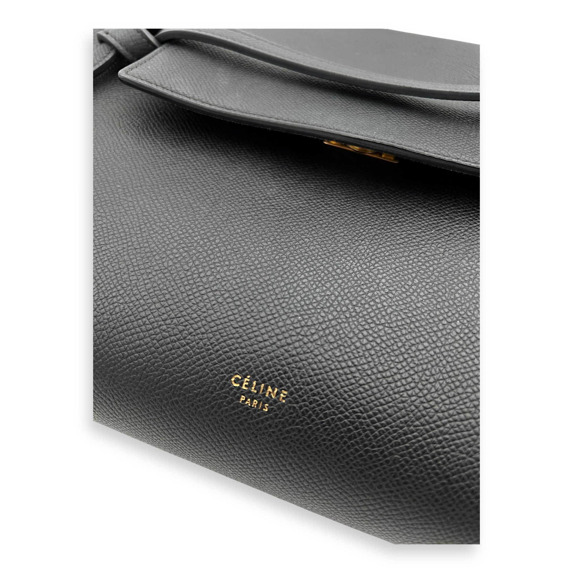 Belt bag Top Handle Bag Mini Black in Calfskin, Gold hardware - Image 7