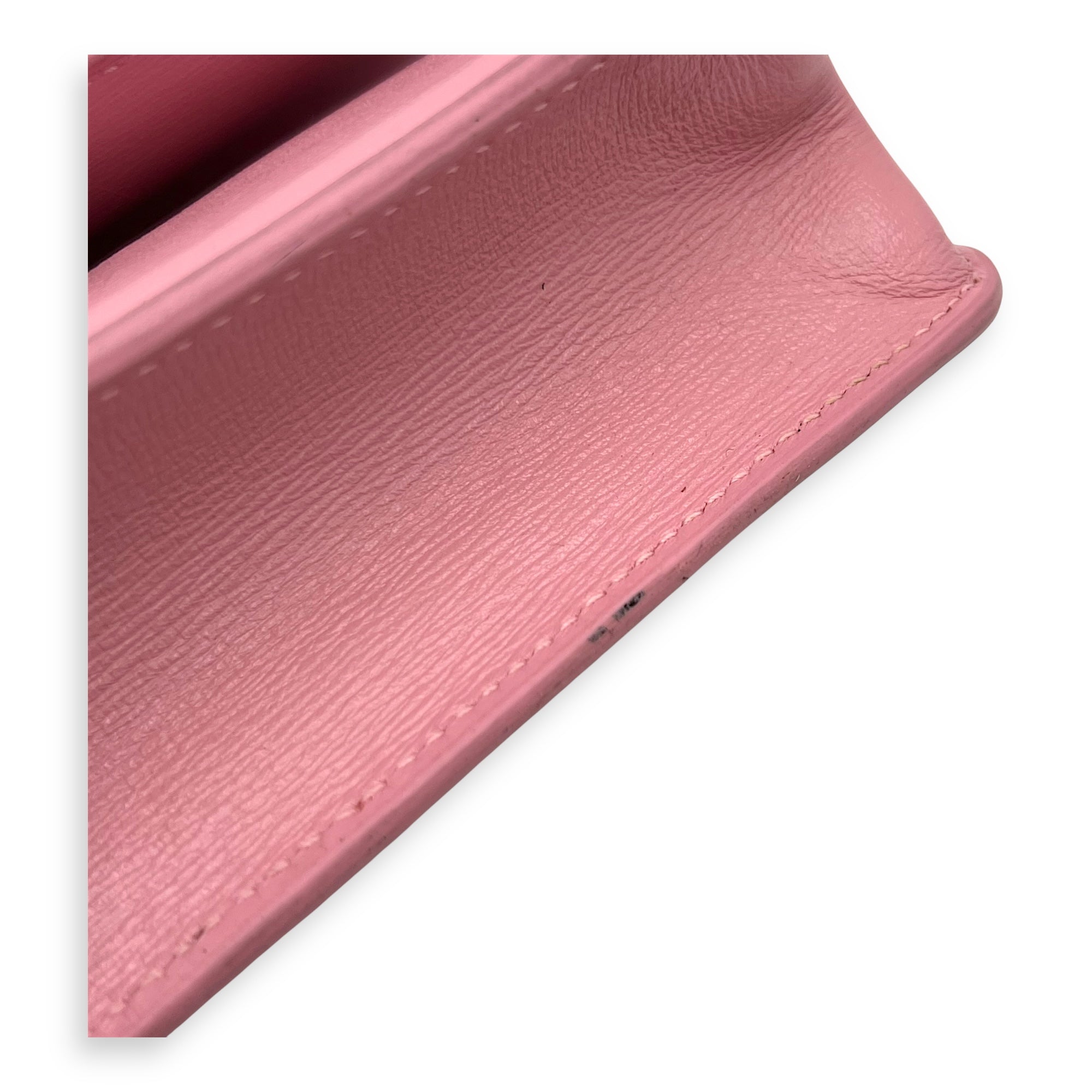 Gossip Pink Wallet On Chain in Calfskin, Silver hardware - Image 8