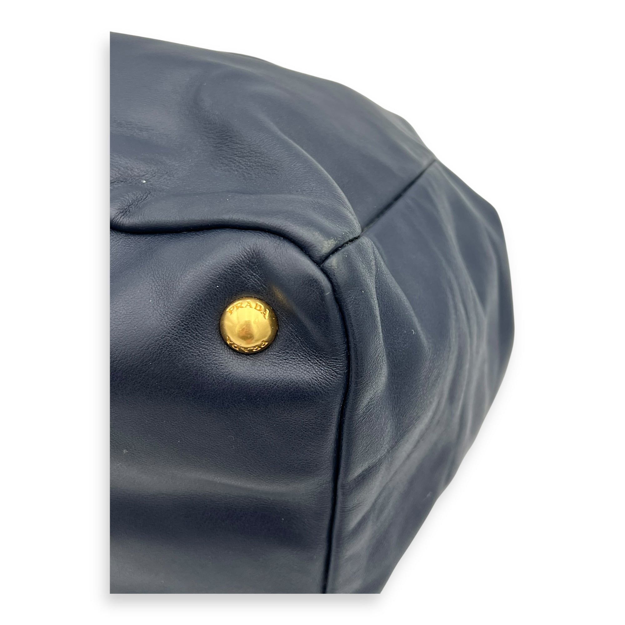 2 way bag Top Handle Bag Blue in Calfskin, Gold hardware - Image 10