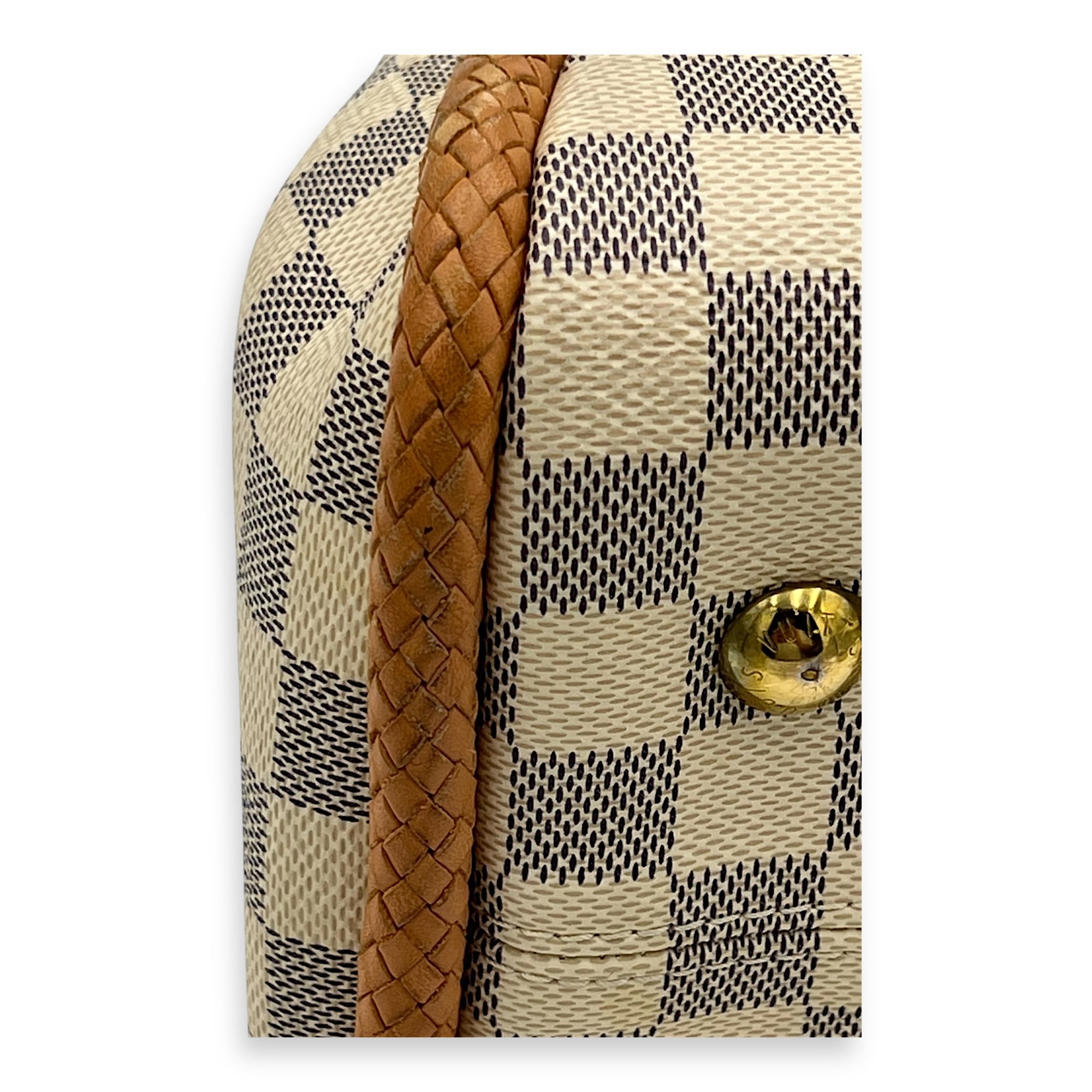 Propriano Tote Bag White in Coated Canvas, Gold hardware - Image 9