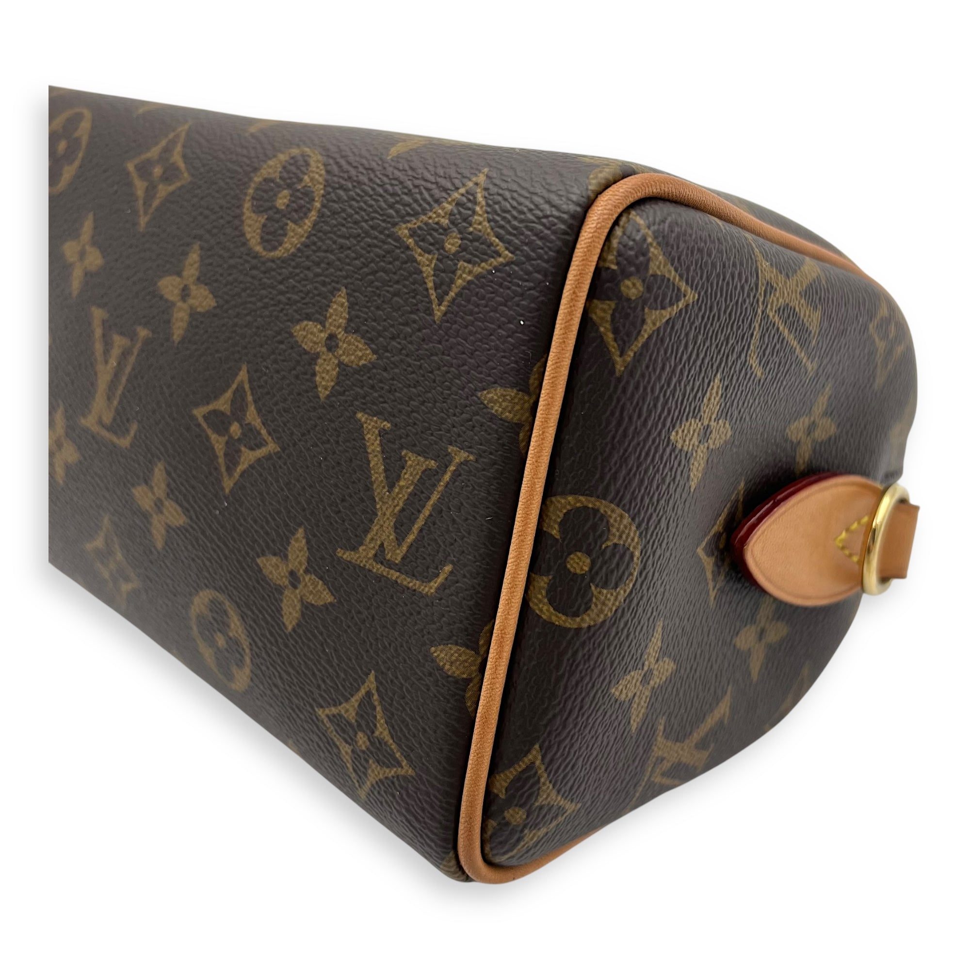 Speedy Bandouliere 20 Brown Top Handle Bag in Monogram Coated Canvas, Gold hardware - Image 11