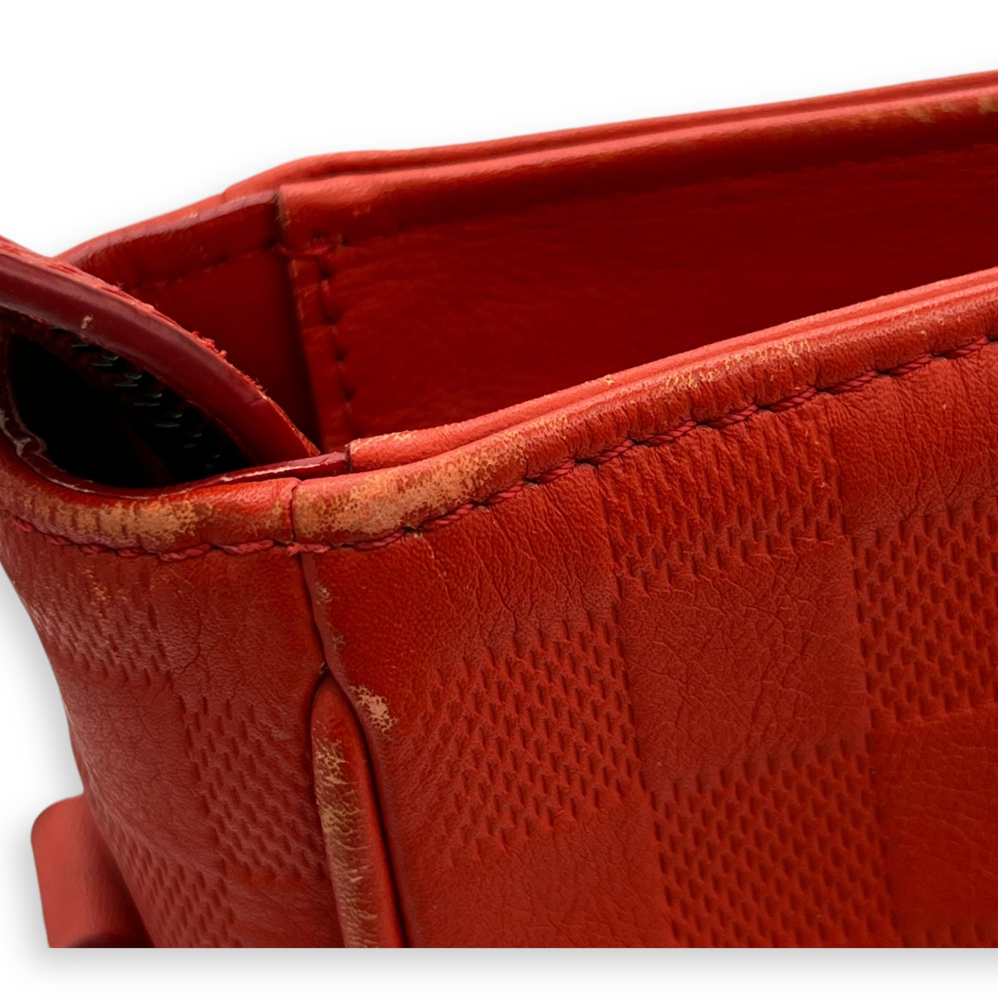 Tadao Top Handle Bag Red in Calfskin, Silver hardware - Image 10