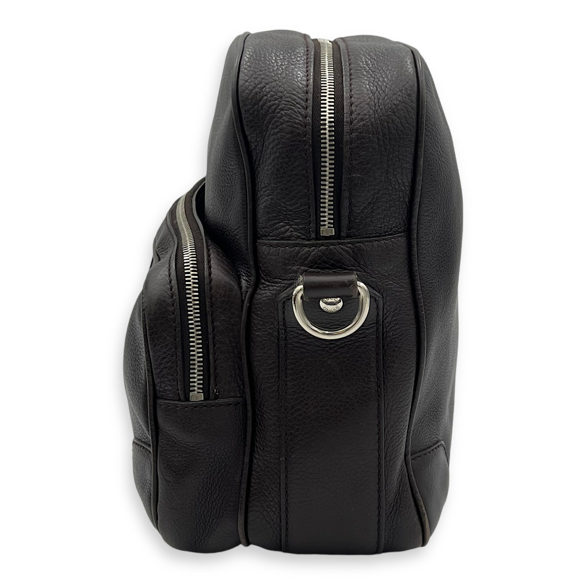 Classic Brown Messenger in Calfskin, Silver hardware - Image 5