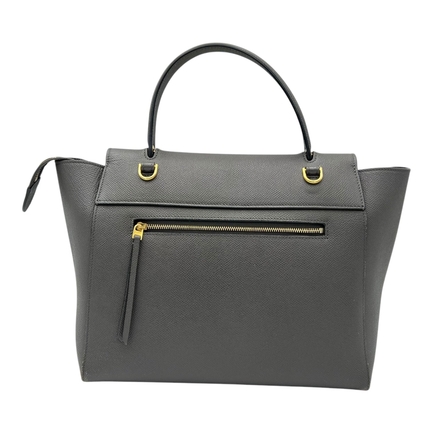 Belt Bag Mini Grey Top Handle Bag in Calfskin, Gold hardware - Image 3