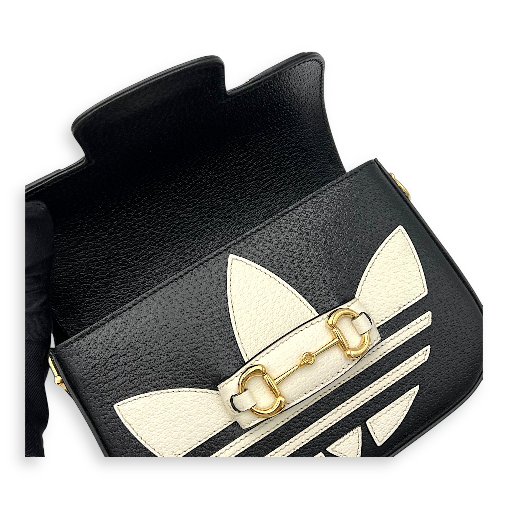 x Adidas Horsebit 1955 Black Shoulder Bag in Pigskin, Gold hardware - Image 10