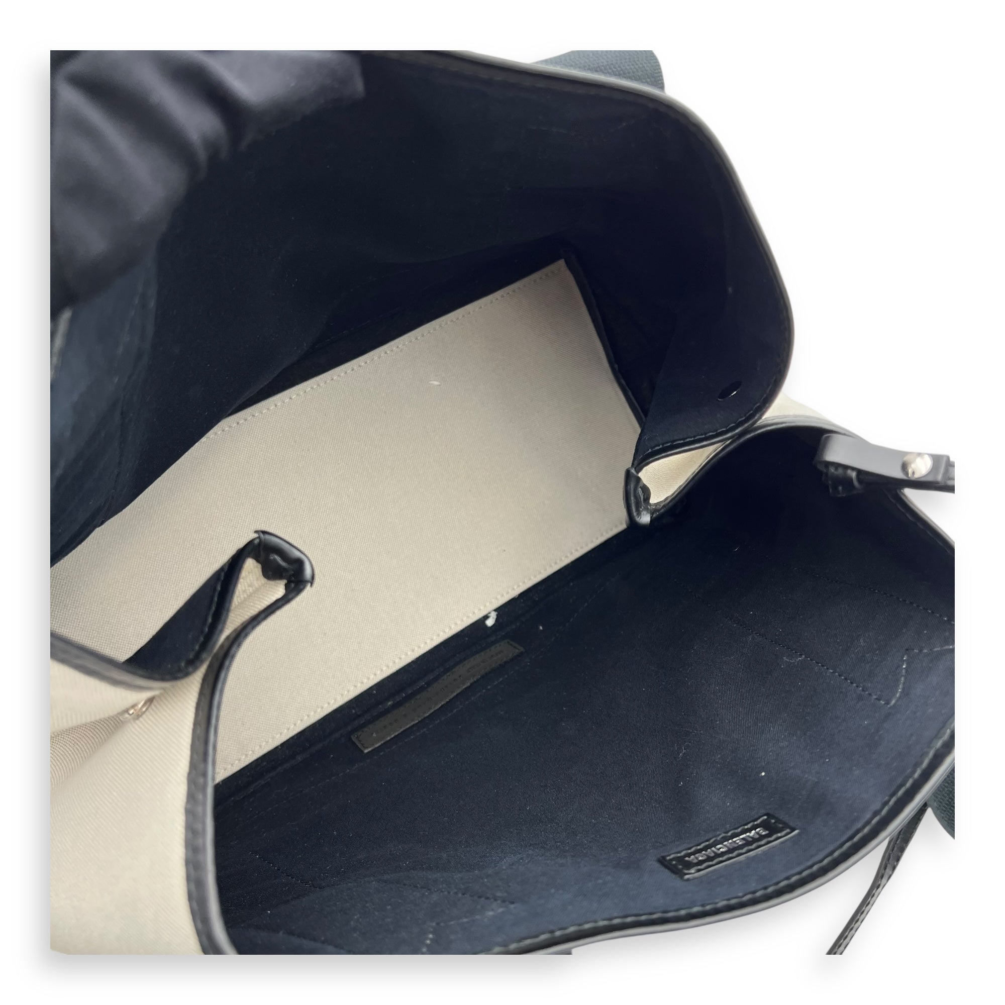 Cabas Tote Bag Medium White in Canvas, Silver hardware - Image 10