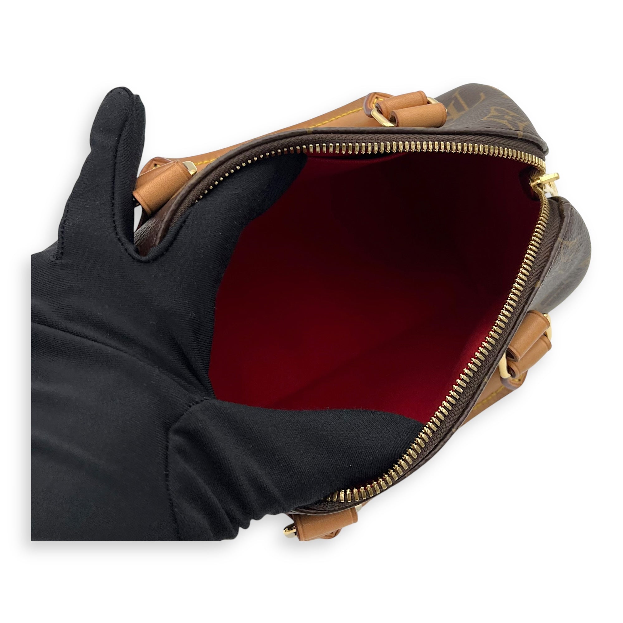 Speedy Bandouliere 20 Brown Top Handle Bag in Monogram Coated Canvas, Gold hardware - Image 10