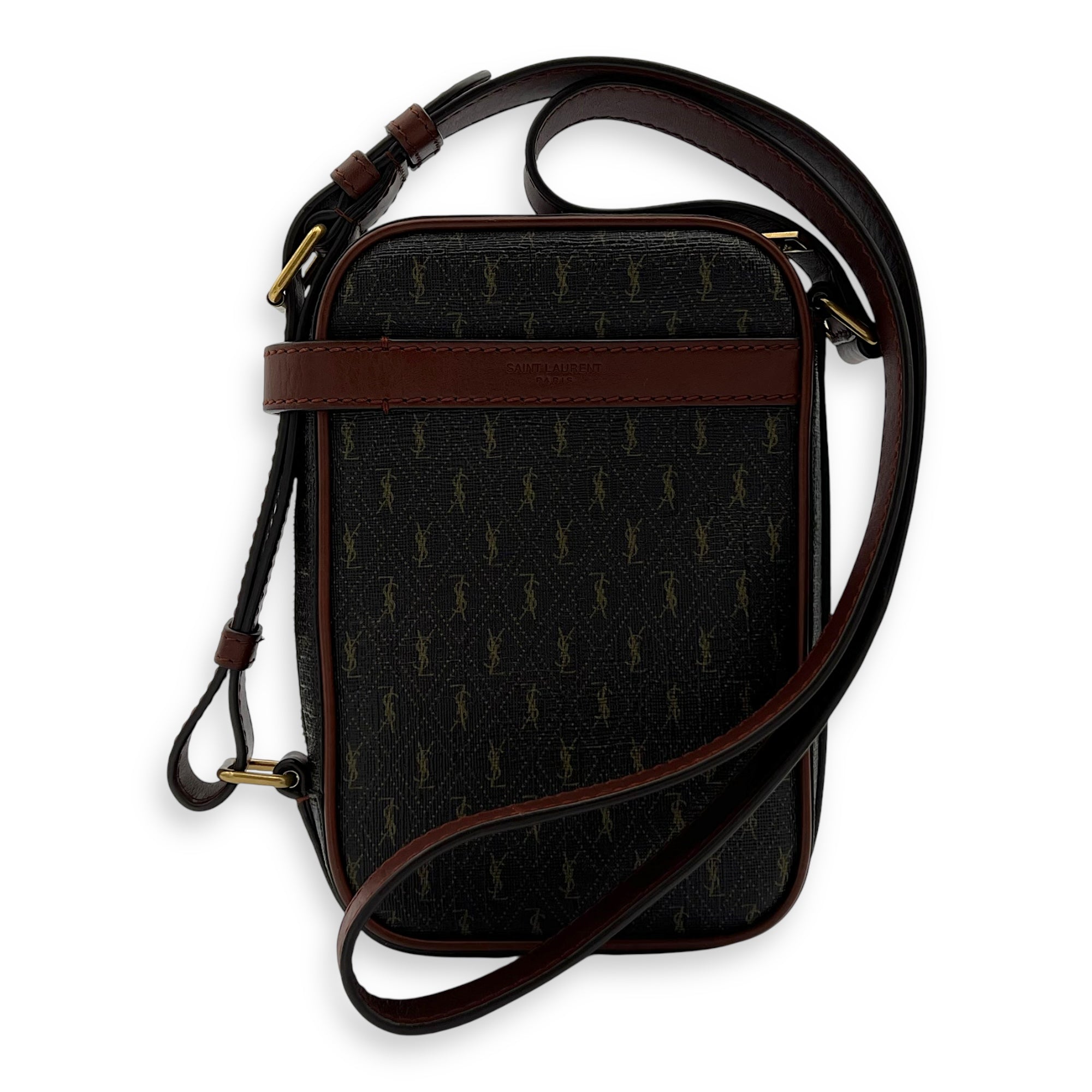 Le Monogramme Brown Crossbody Bag in Coated Canvas, Gold hardware - Image 10