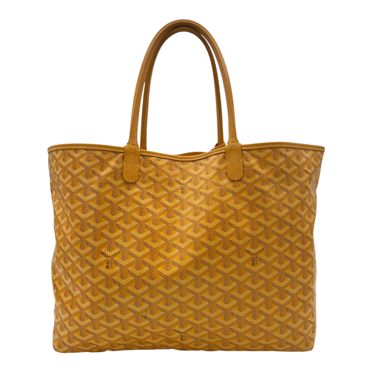 Saint Louis PM Yellow Tote Bag in Coated Canvas, Silver hardware - Image 3