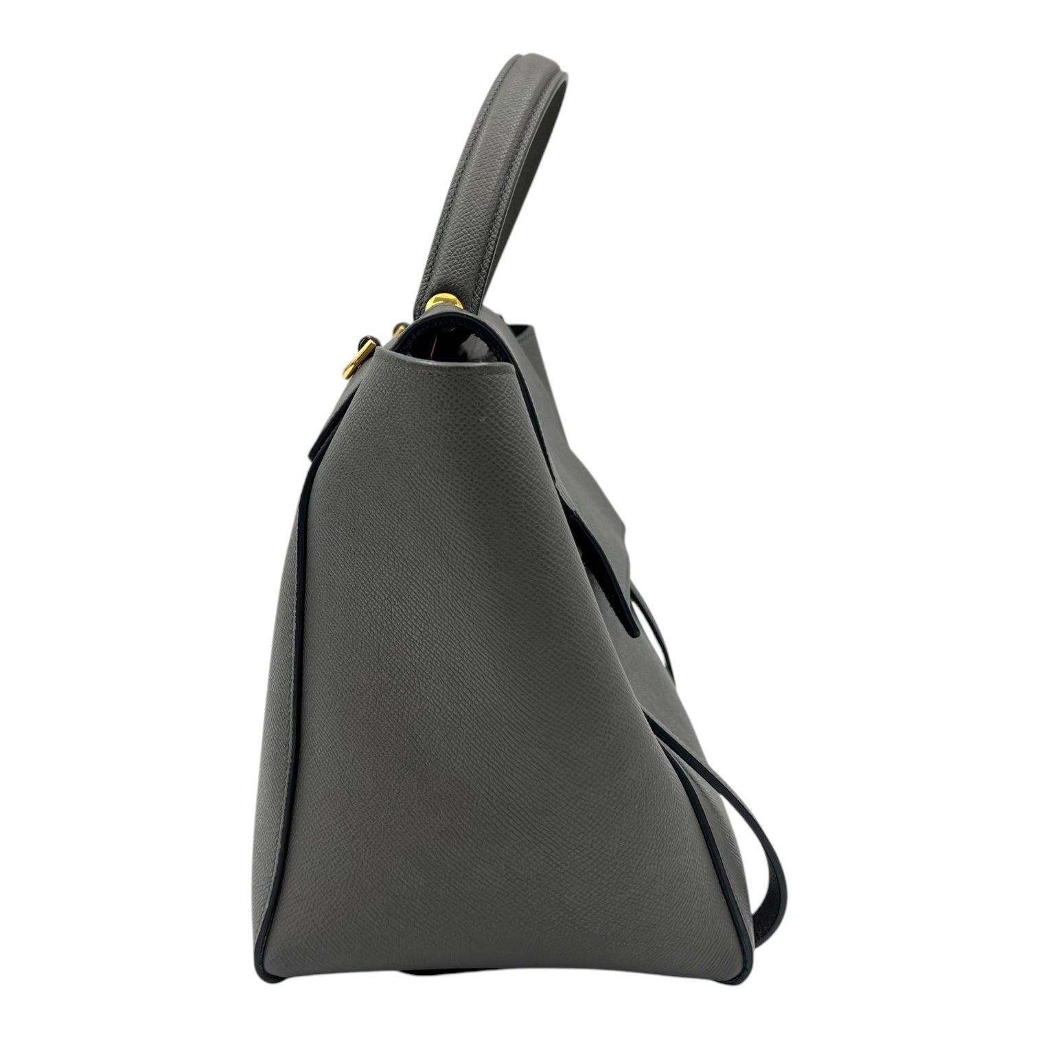 Belt Bag Mini Grey Top Handle Bag in Calfskin, Gold hardware - Image 4