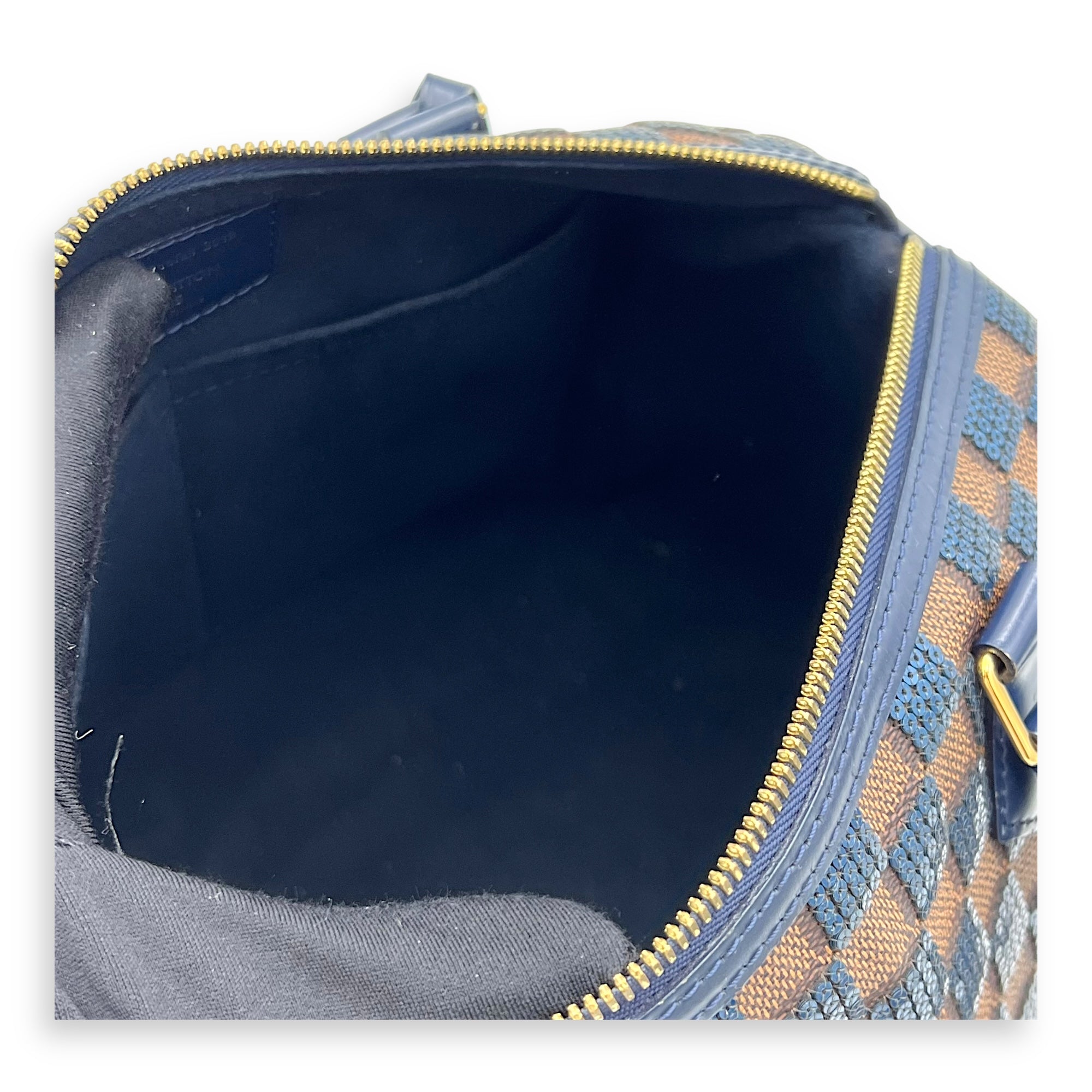 Limited Edition Speedy 30 Brown Top Handle Bag in Damier Paillettes, Gold hardware - Image 11