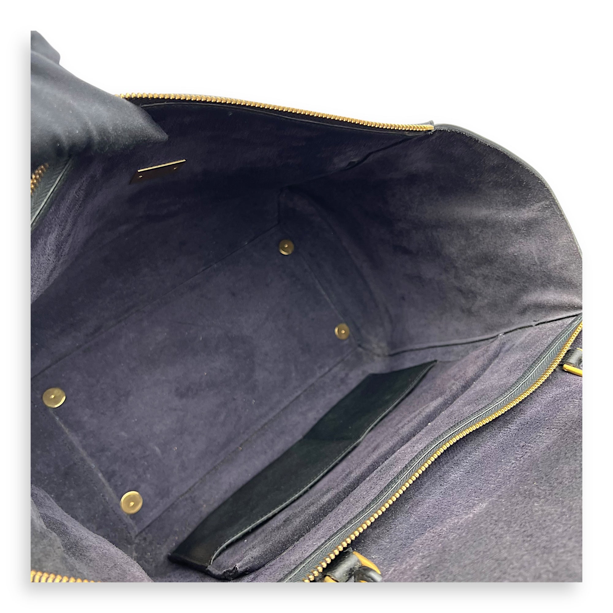 Belt Small Black Top Handle Bag in Calfskin, Gold hardware - Image 12