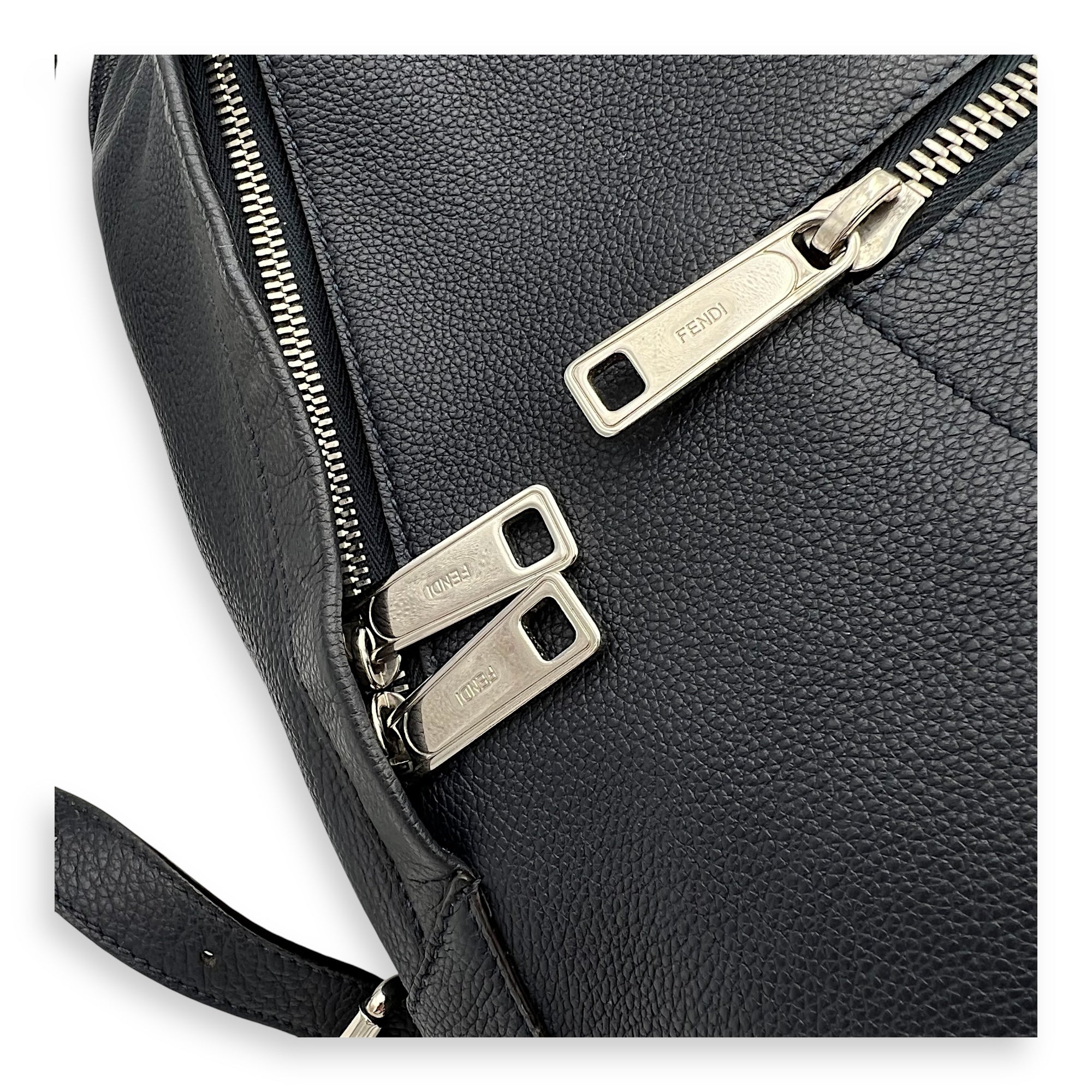 Chiodo Backpack Blue in Calfskin, Silver hardware - Image 15