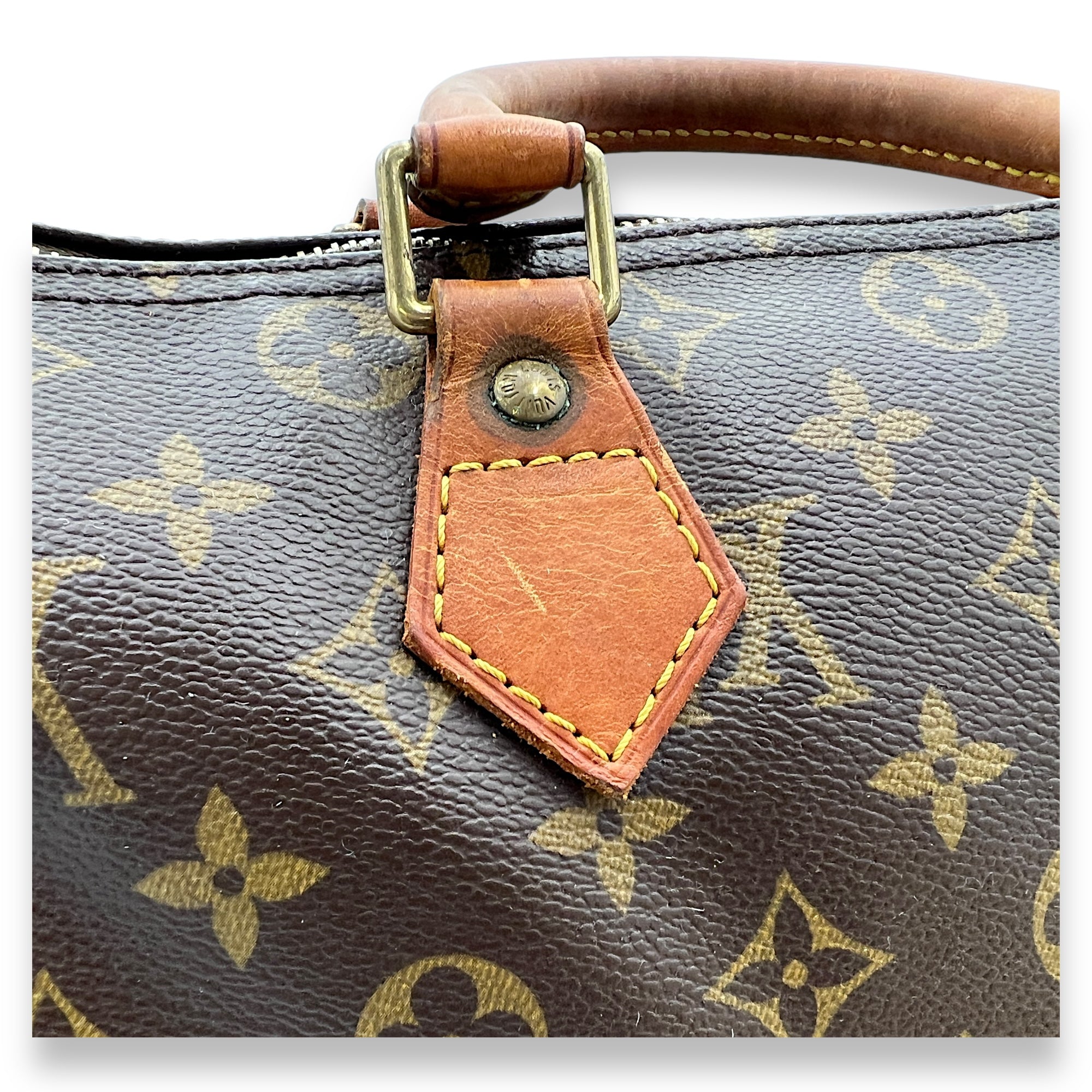 Speedy Top Handle Bag 30 Brown in Monogram Coated Canvas, Gold hardware - Image 13