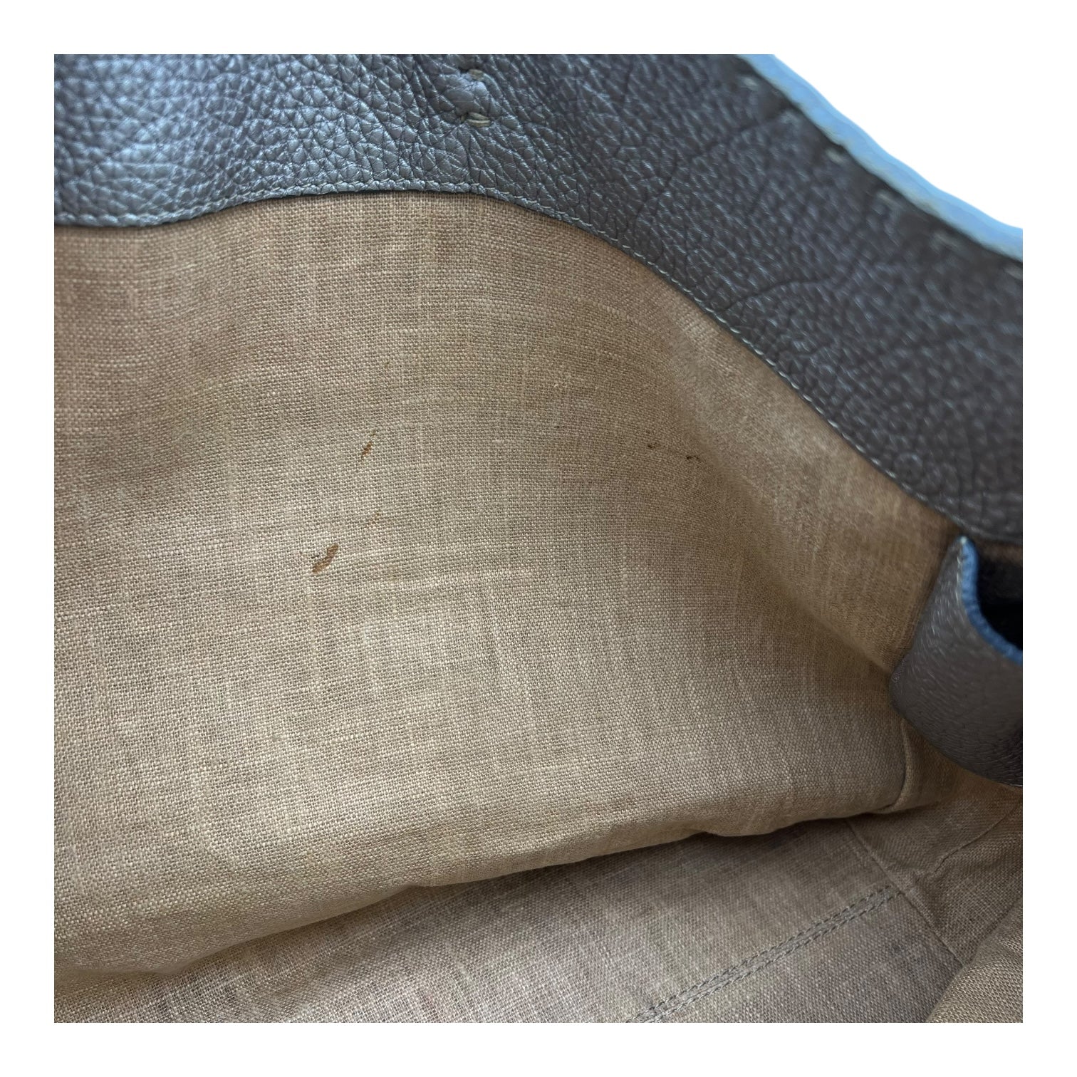 Selleria Metallic Grey Tote Bag in Calfskin, Silver hardware - Image 8