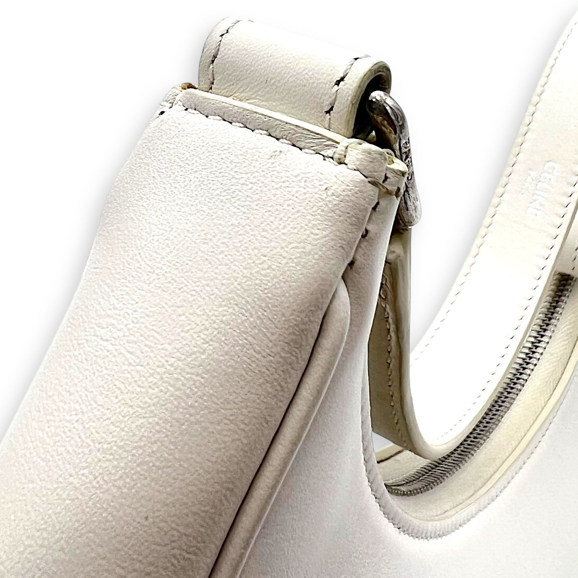 Ava Shoulder Bag White in Calfskin, Silver hardware - Image 14