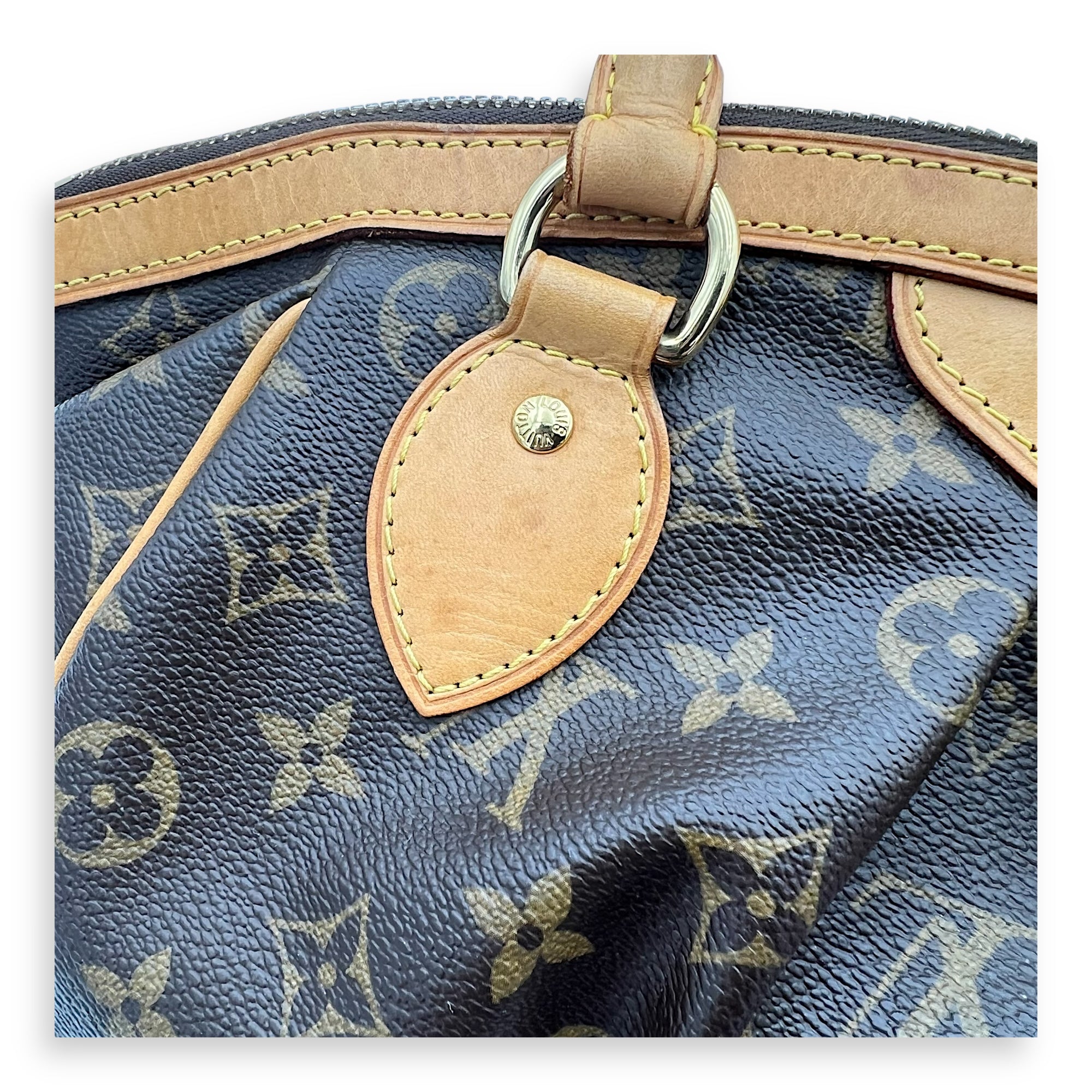 Tivoli Shoulder Bag PM Brown in Monogram Coated Canvas, Gold hardware - Image 12