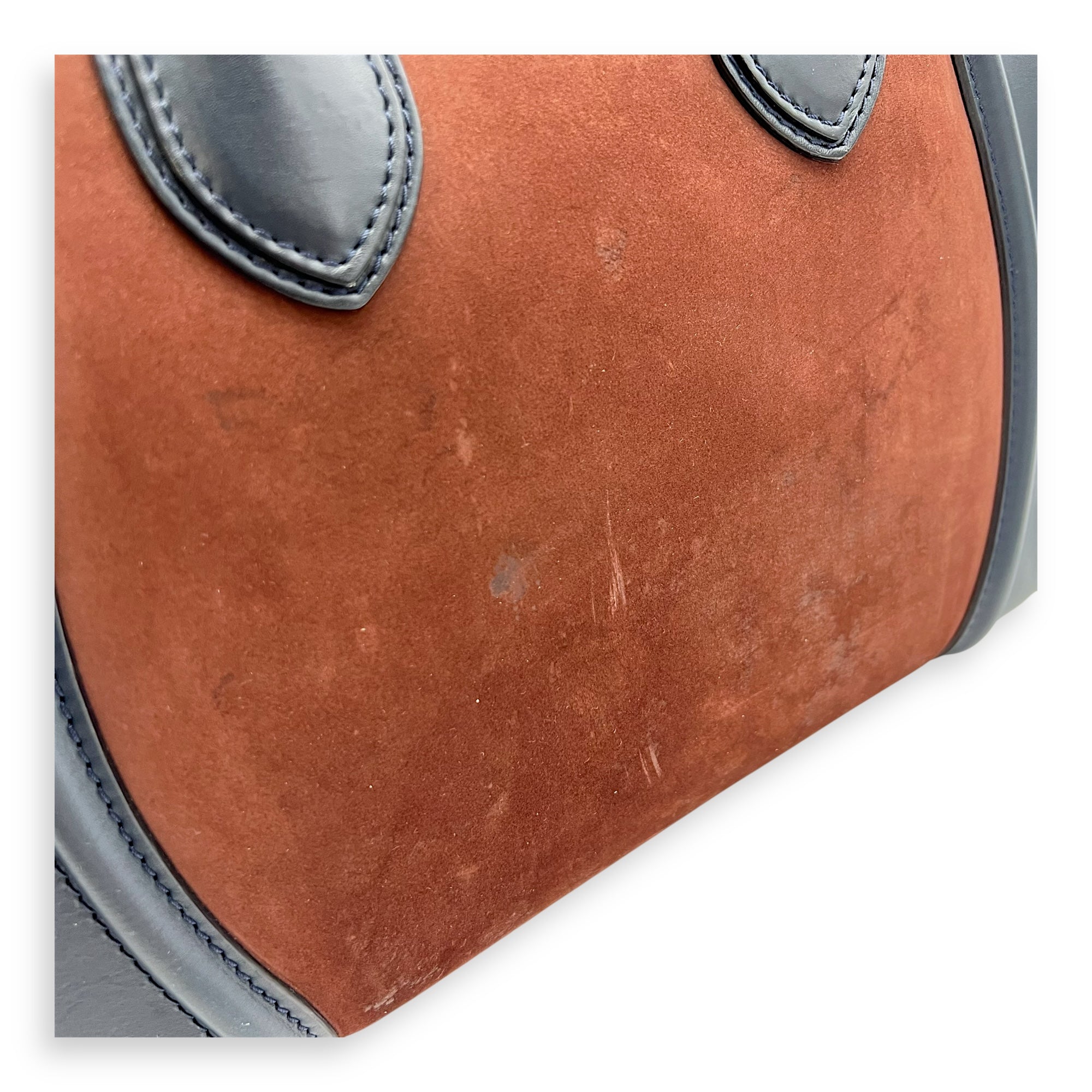 Luggage Mini Multi-colour Top Handle Bag in Suede Leather, Gold hardware - Image 12