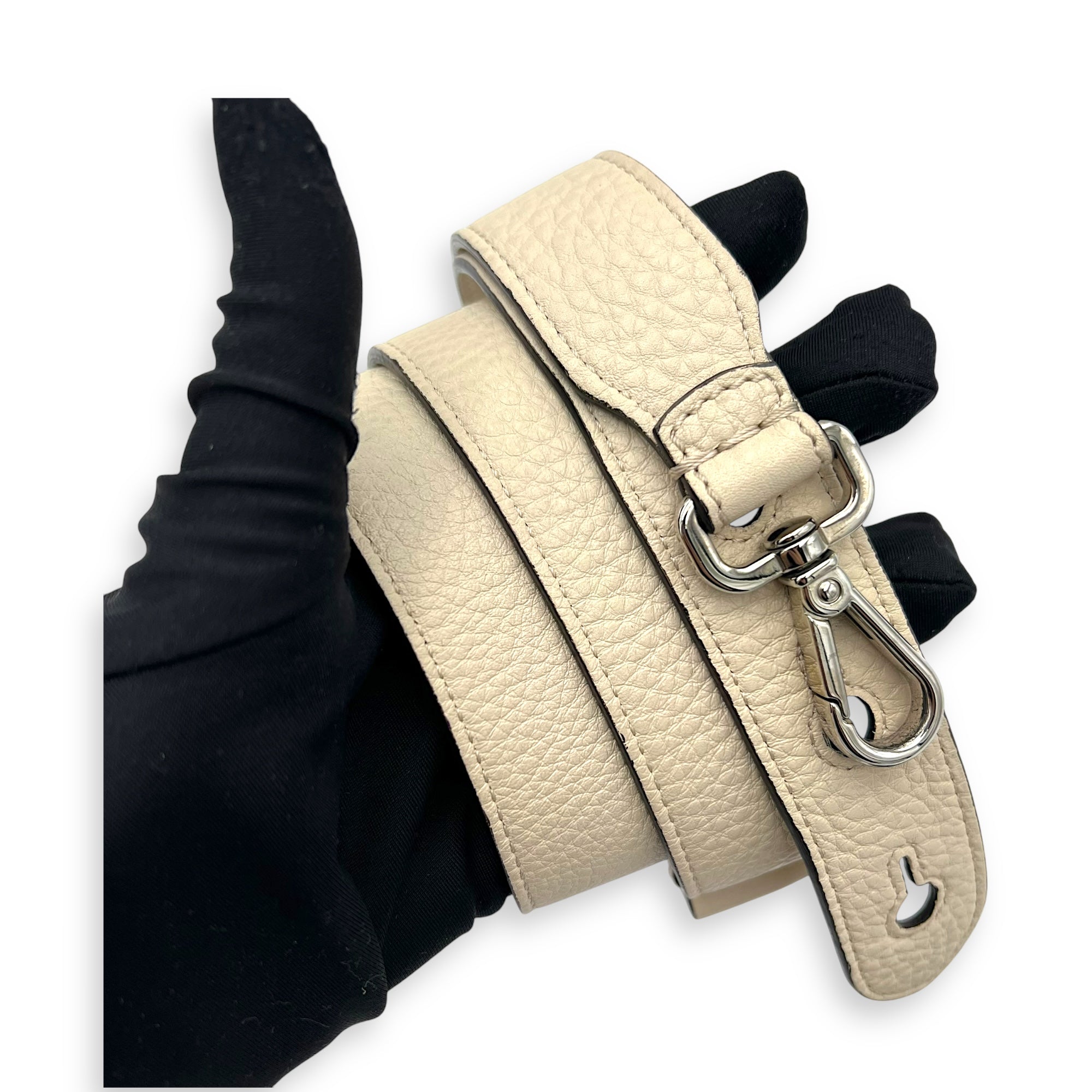 Mon Tresor Beige Bucket Bag in Calfskin, Silver hardware - Image 14