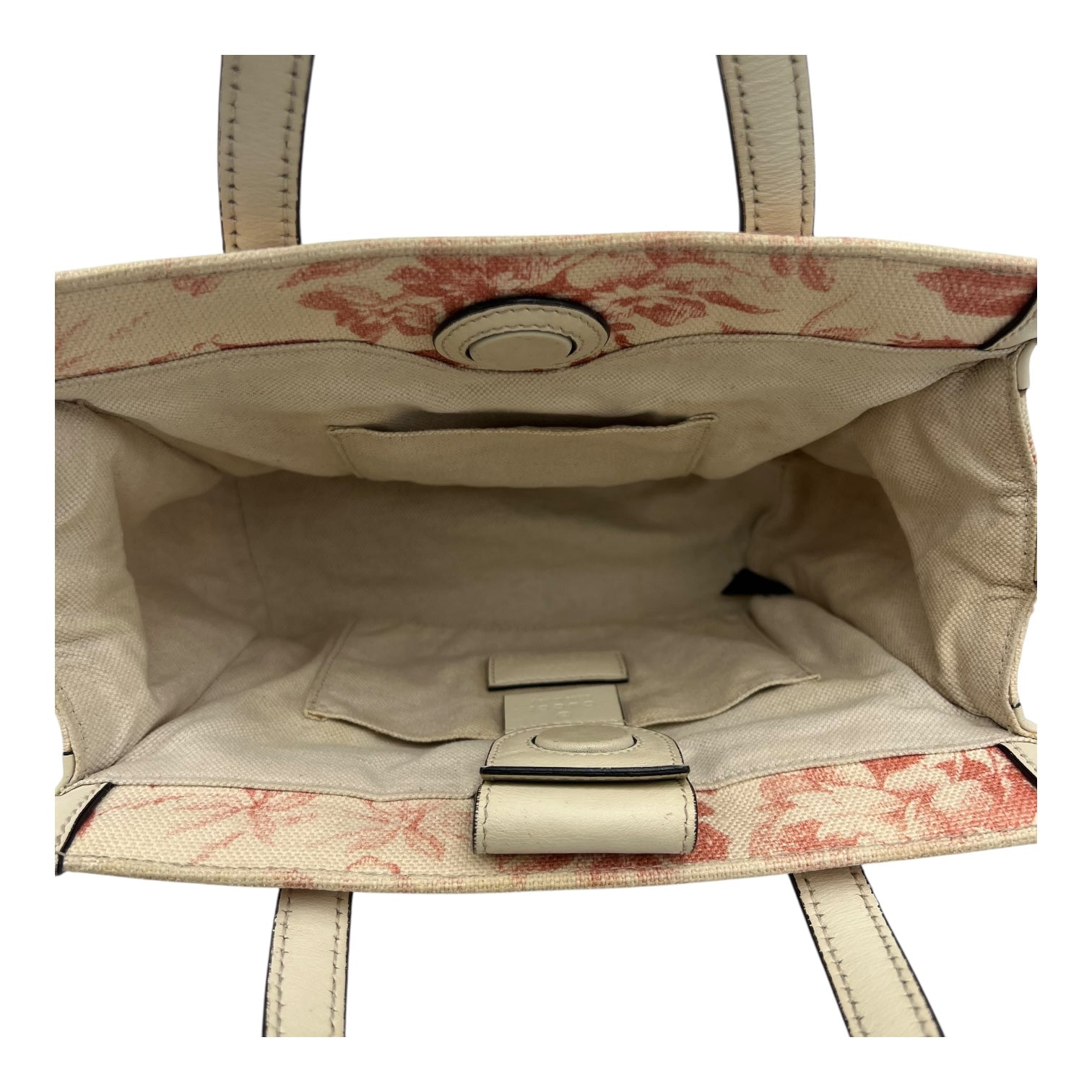 Ribbon Herbarium Top Handle Bag White in Canvas, Gold hardware - Image 7