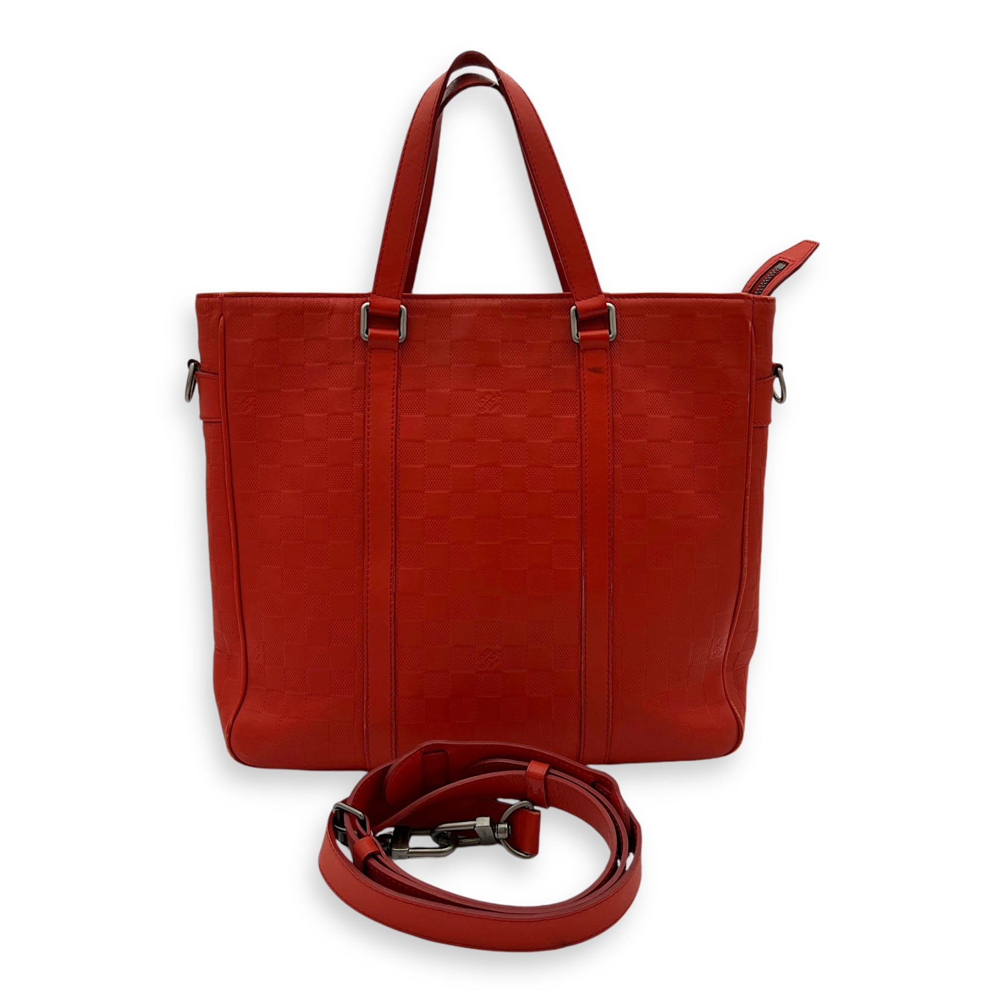 Tadao Top Handle Bag Red in Calfskin, Silver hardware - Image 17