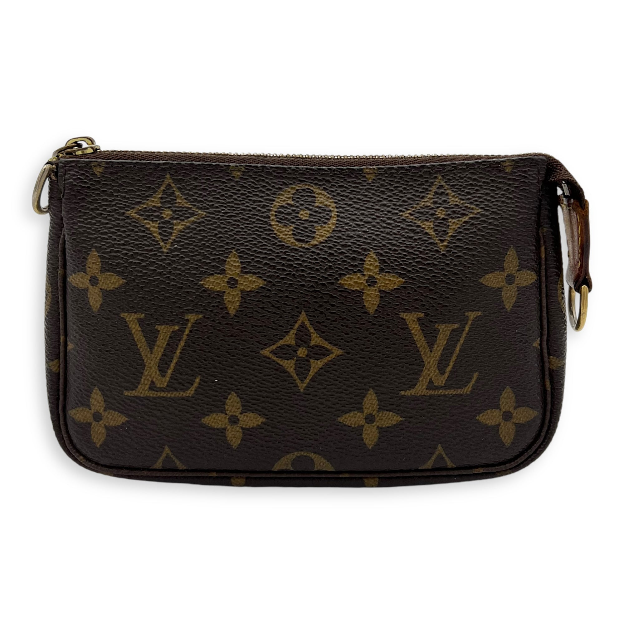 Pochette Pouch Mini Brown in Monogram Coated Canvas, Gold hardware - Image 3