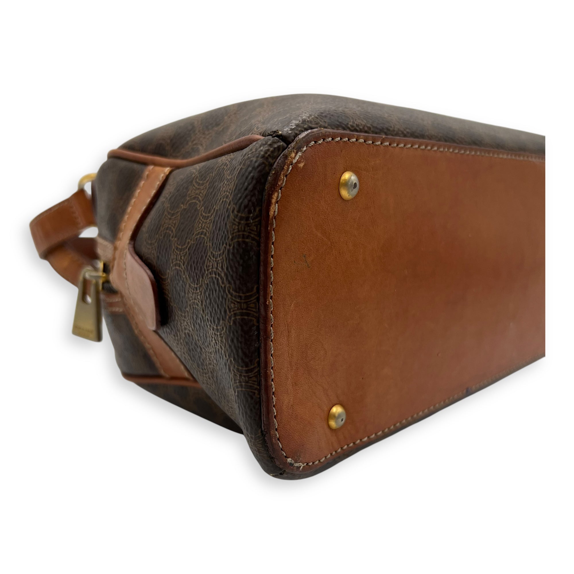 Macadam Top Handle Bag Brown in Coated Canvas, Gold hardware - Image 10