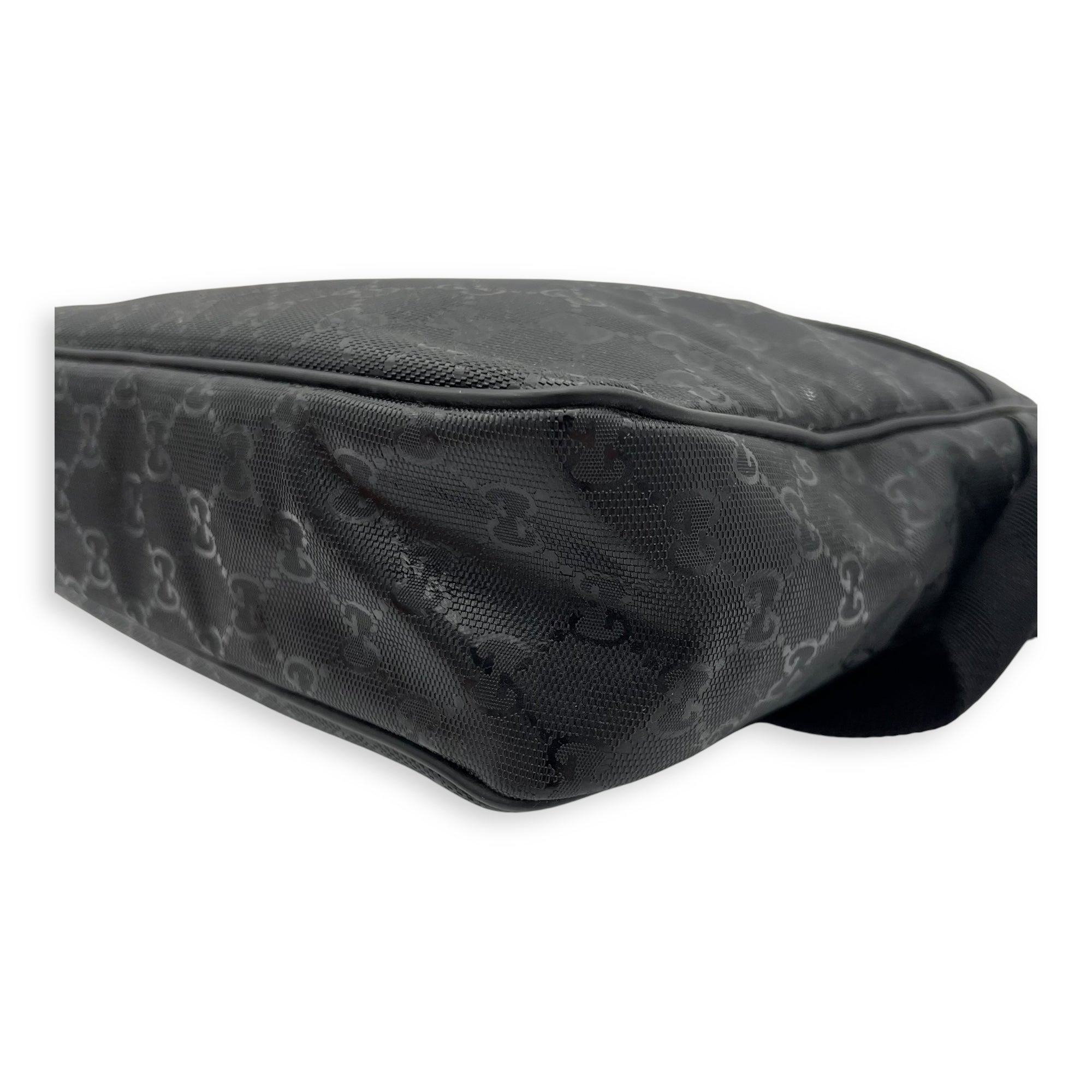 GG Messenger Black in Coated Canvas, Silver hardware - Image 10