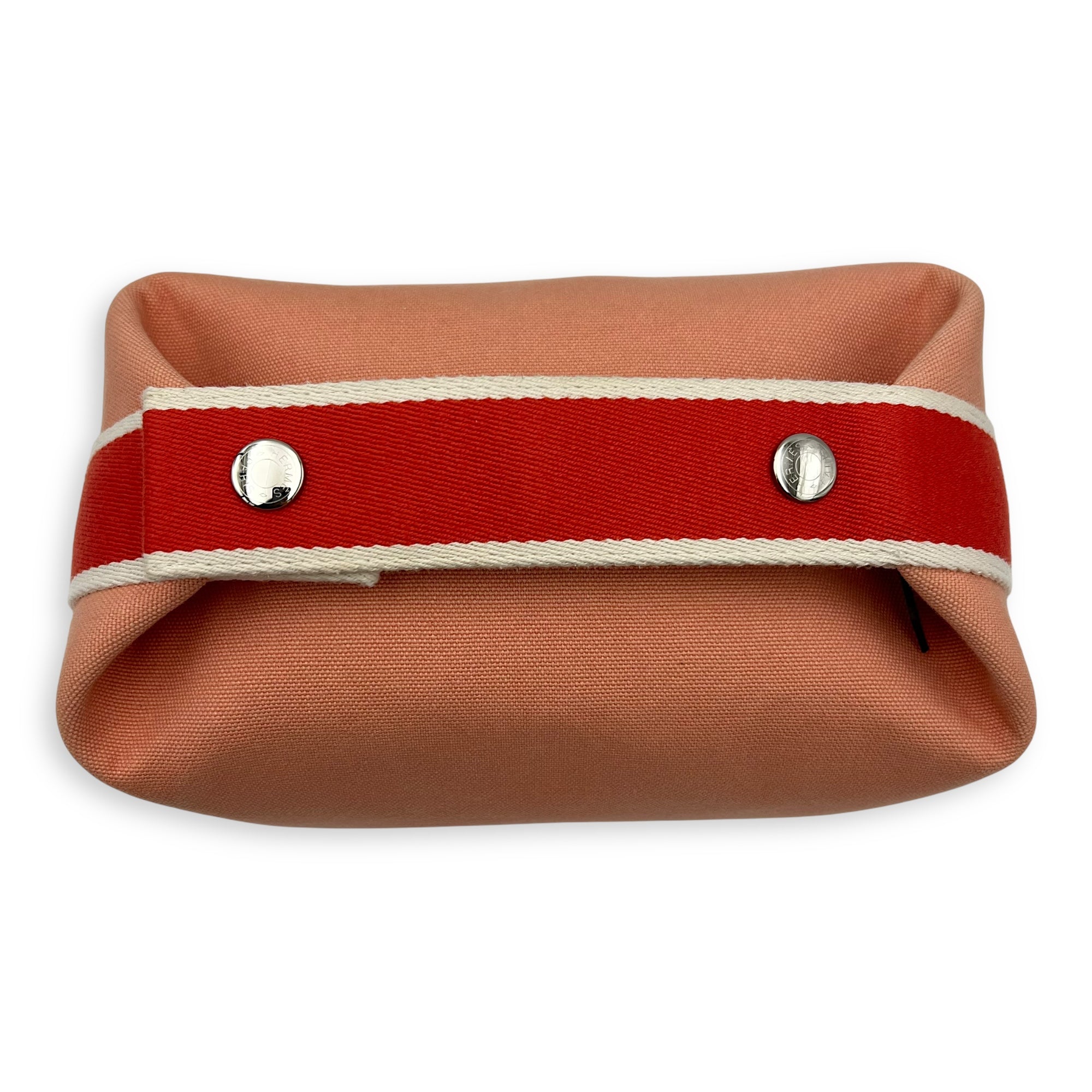 Bride a Brac Orange Top Handle Bag in Canvas, Palladium hardware - Image 8