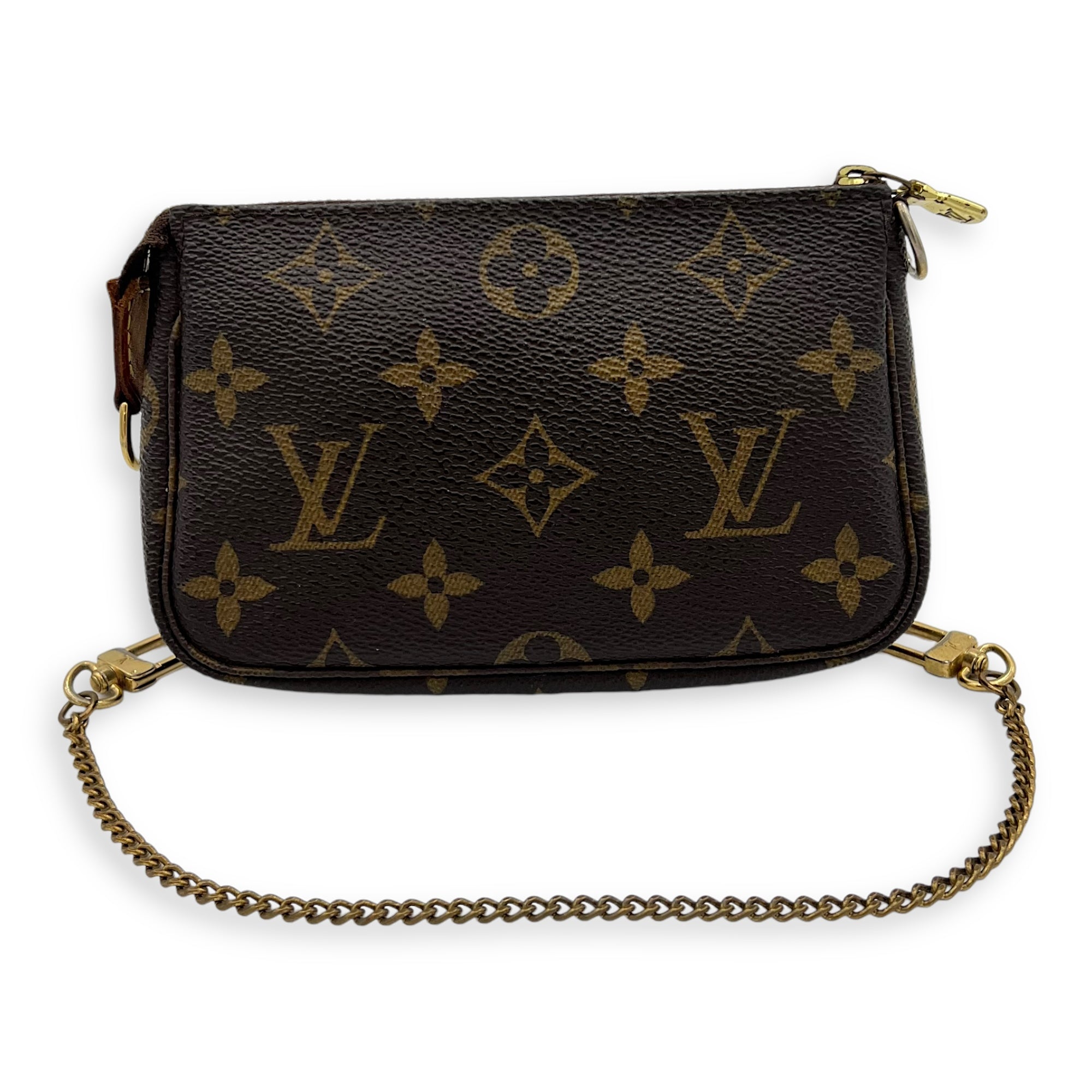 Pochette Pouch Mini Brown in Monogram Coated Canvas, Gold hardware - Image 13