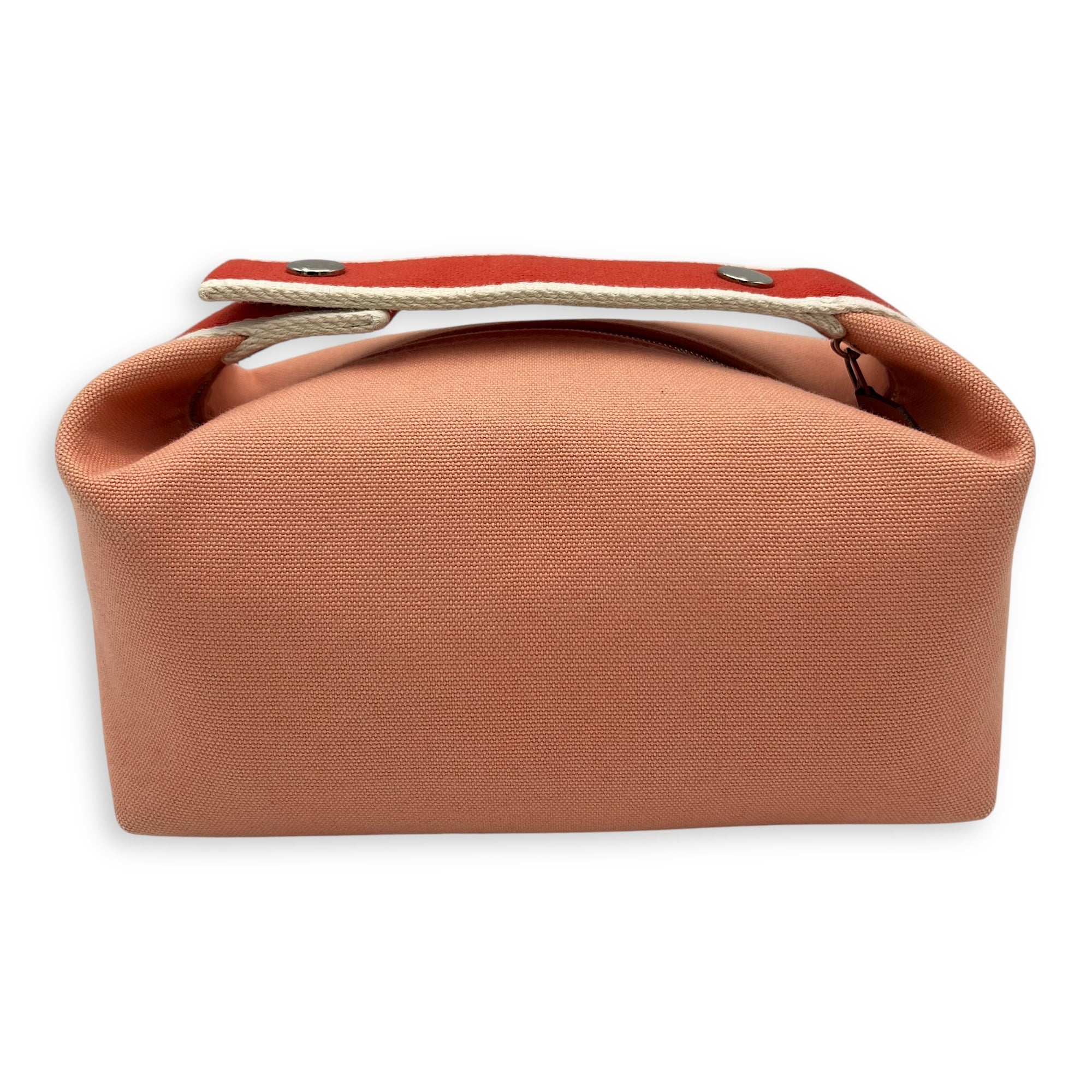 Bride a Brac Orange Top Handle Bag in Canvas, Palladium hardware - Image 3