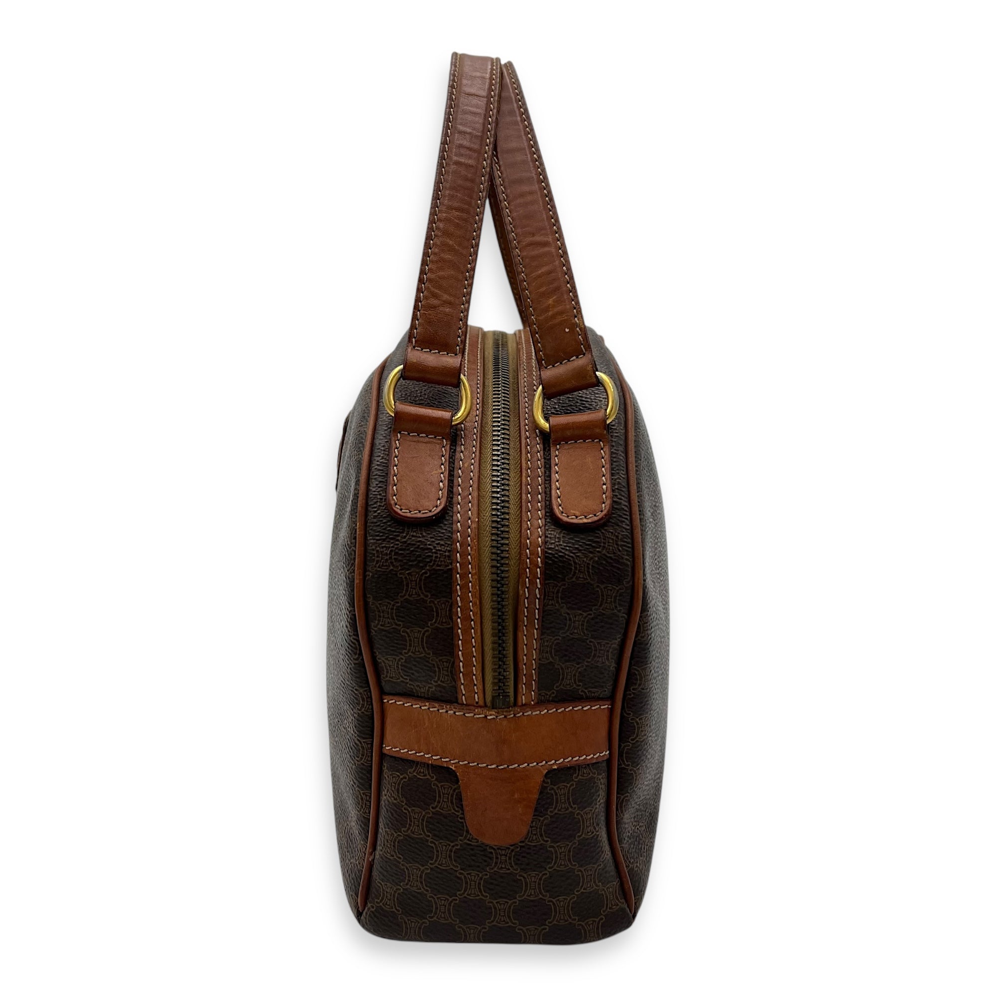 Macadam Top Handle Bag Brown in Coated Canvas, Gold hardware - Image 5