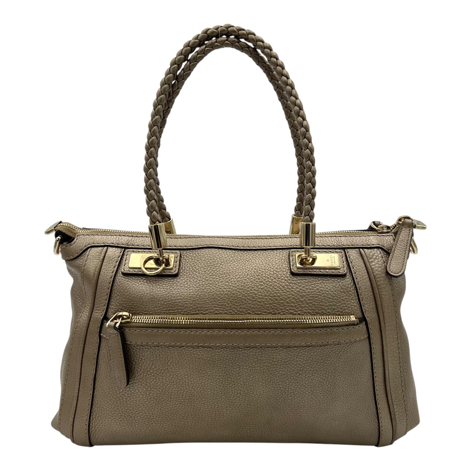 Twist Shoulder Bag Gold in Calfskin, Gold hardware