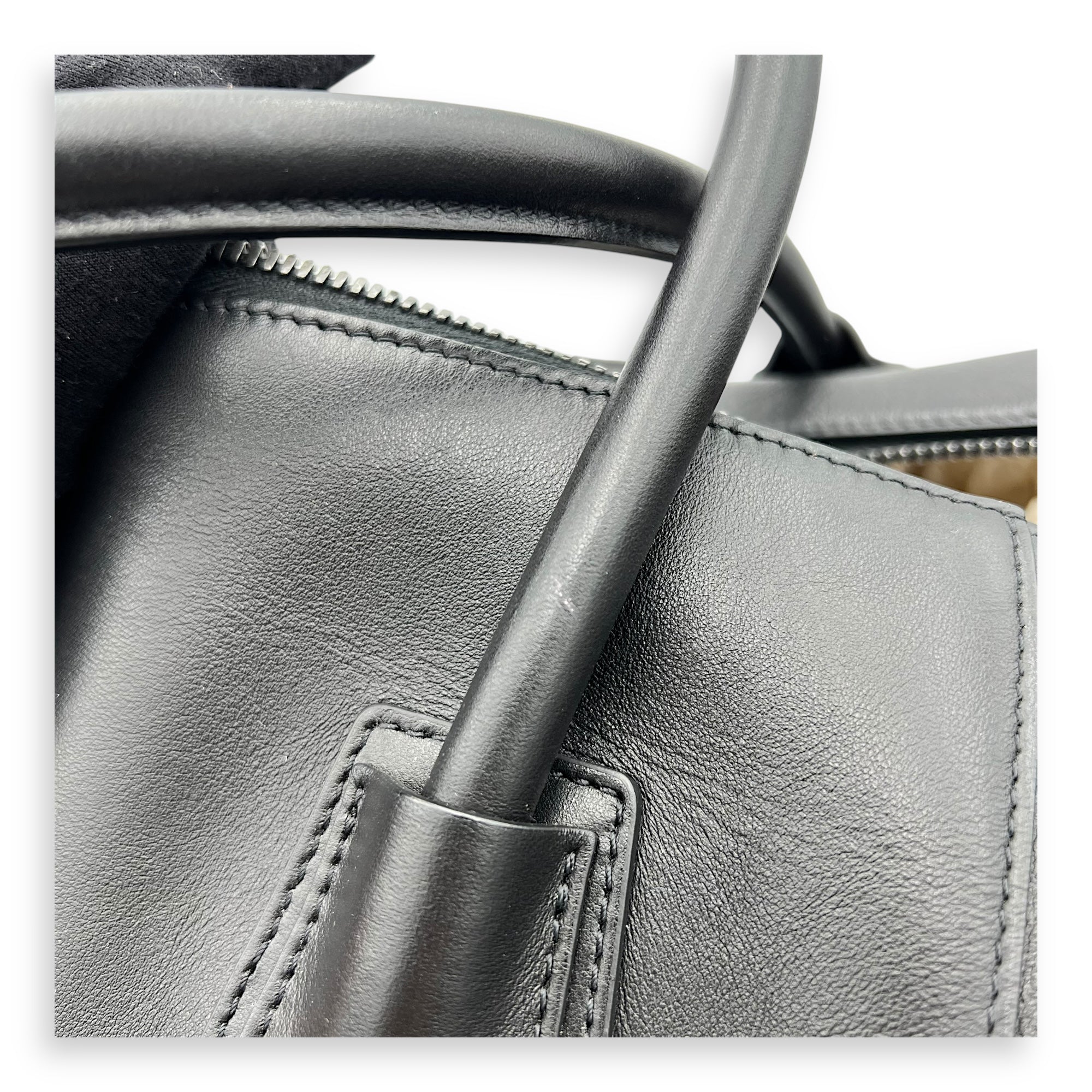 Antigona Maxi Black Duffle Bag in Calfskin, Silver hardware - Image 11