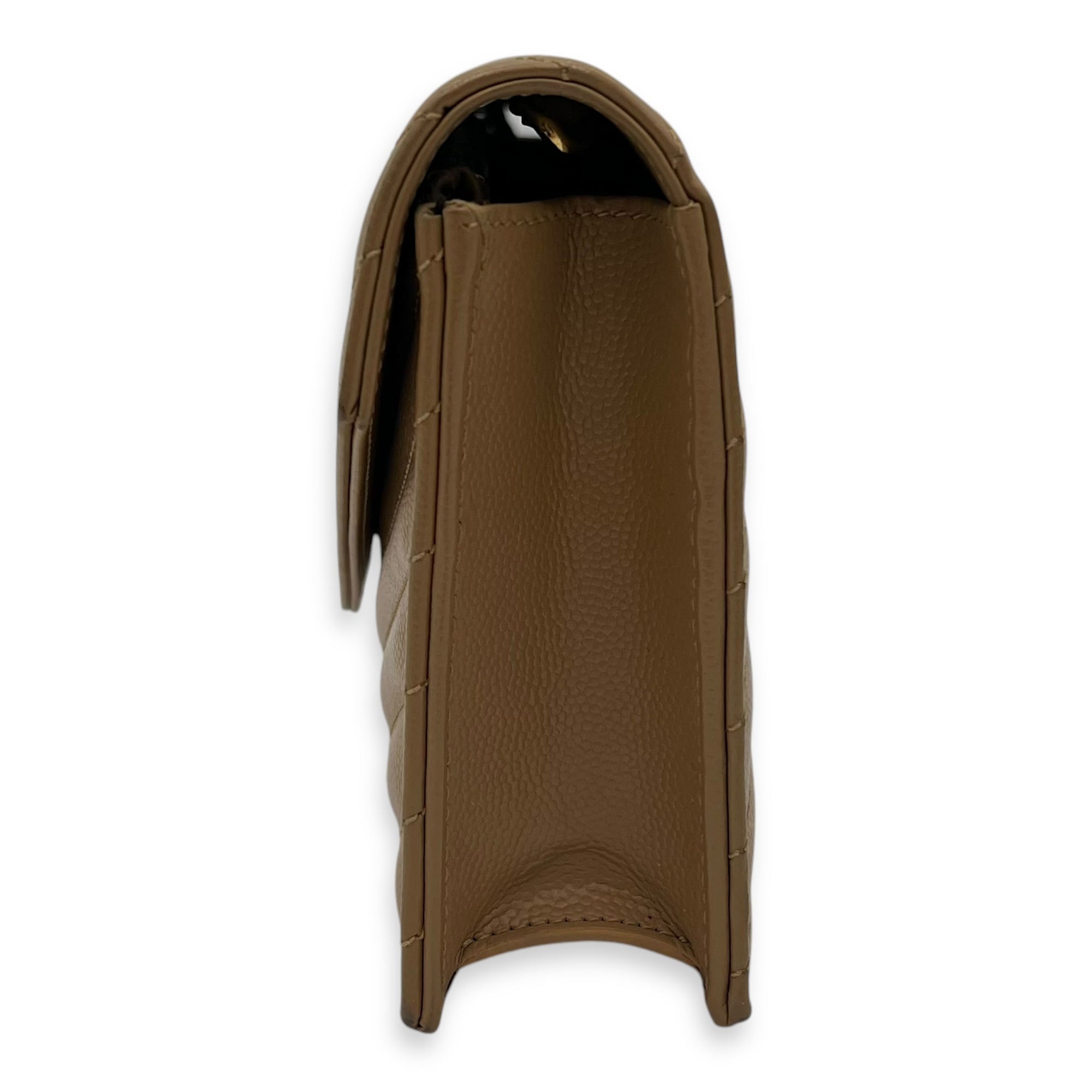 Cassandre Wallet On Chain Beige in Calfskin, Gold hardware - Image 5