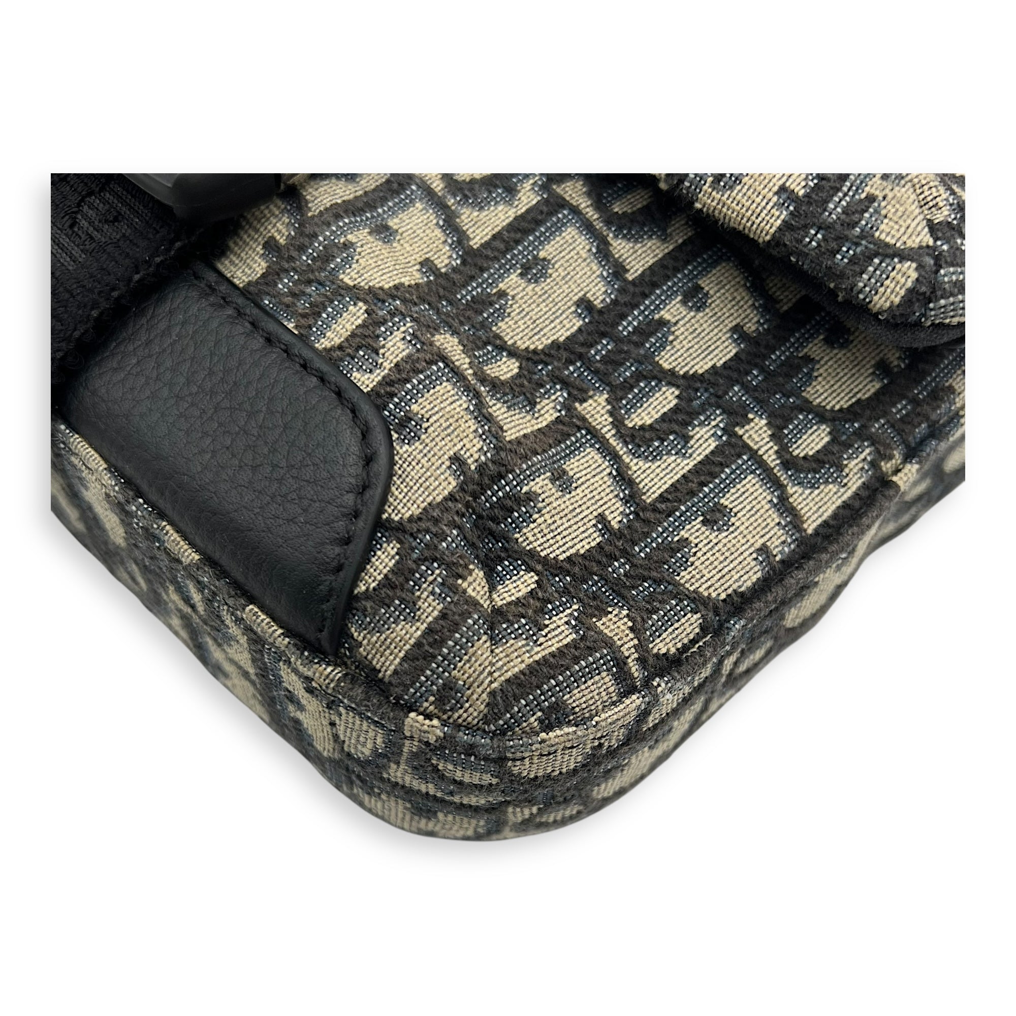 Oblique Blue Crossbody Bag in Jacquard, Silver hardware - Image 11